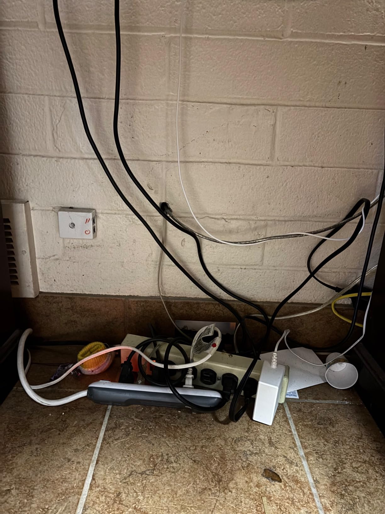 D-Line Cable Management Box, Power Strip Holder, Floor Outlet Hider, Desk Cord Organizer, Cover TV Wires, 12.75
