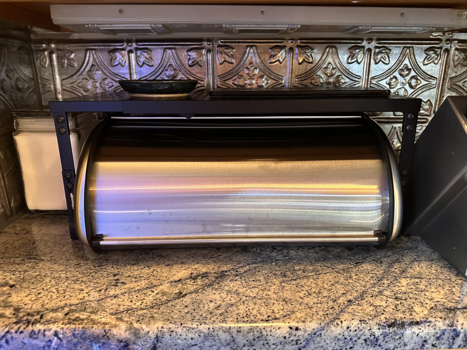 Oggi Stainless Steel Roll Top Bread Box for Kitchen Countertop with Stainless Steel Lid - Fits Multiple Large Loaves of Bread and Other Freshly Baked Goods Including Cookies, Bagels, Muffins customer photo 2