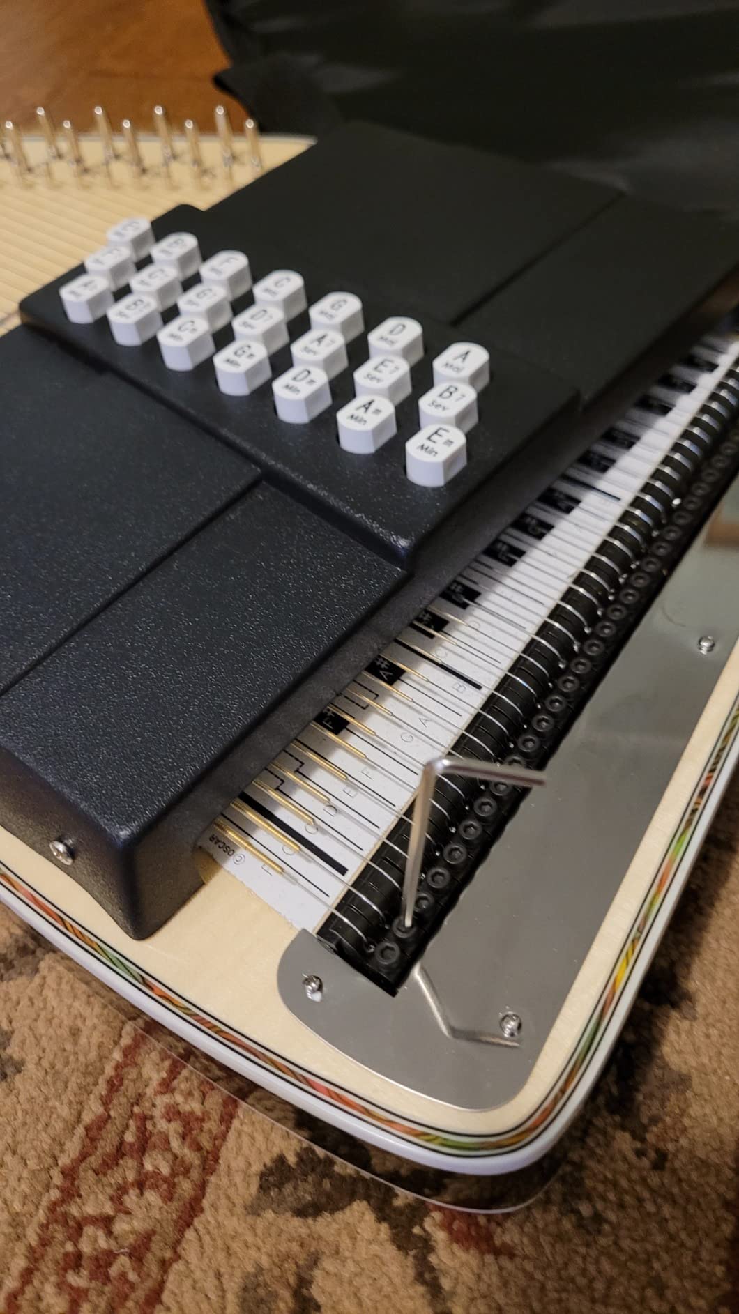 Oscar Schmidt OS11021FNE 21 Chord Acoustic Electric Auto Harp, Flame Maple customer photo 2