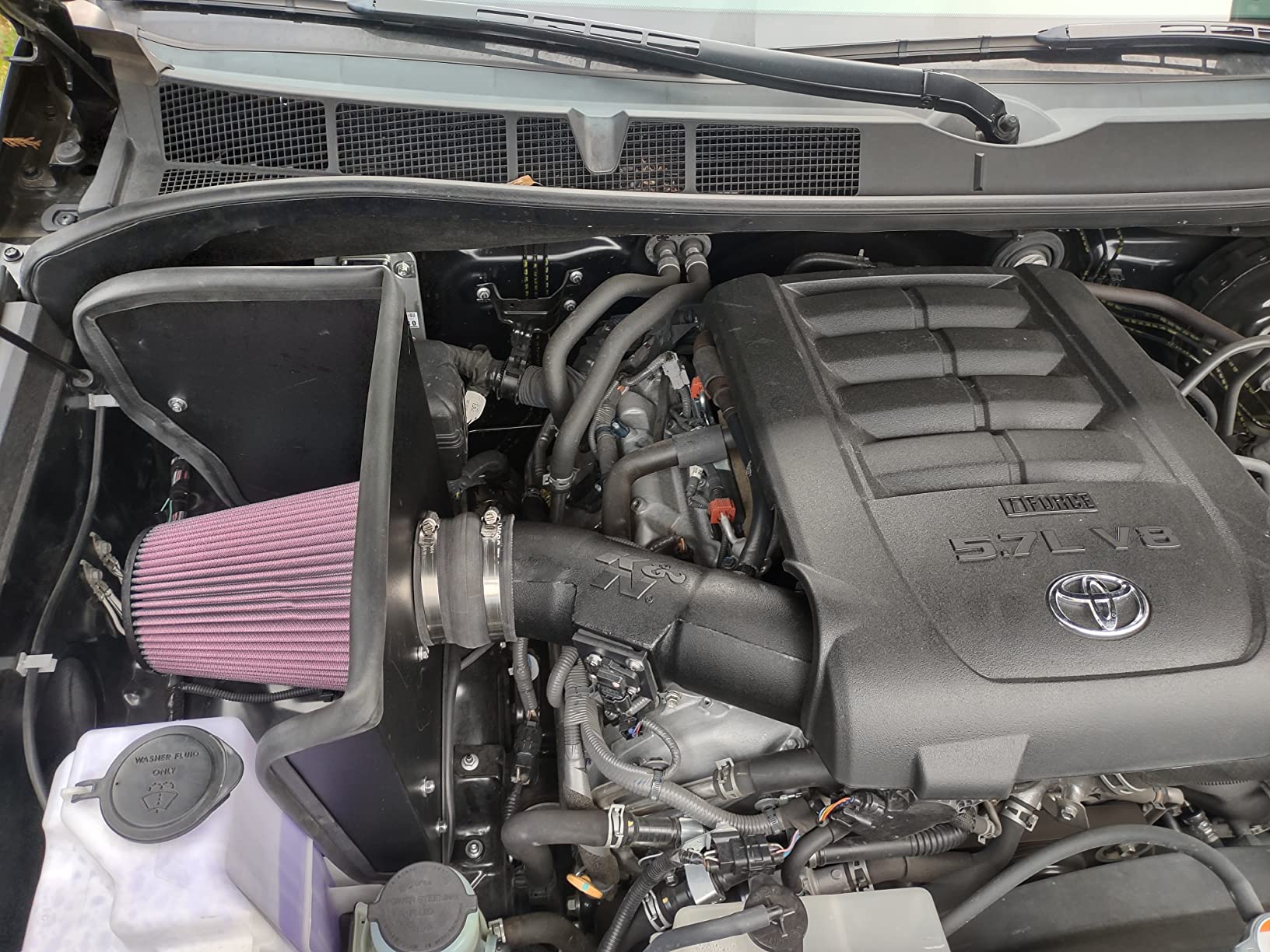 K&N Cold Air Intake System: High-Flow Air Filter, Increase Performance & Towing: Compatible with 2012-2021 Toyota Sequoia, Tundra, 63-9036 customer photo 2
