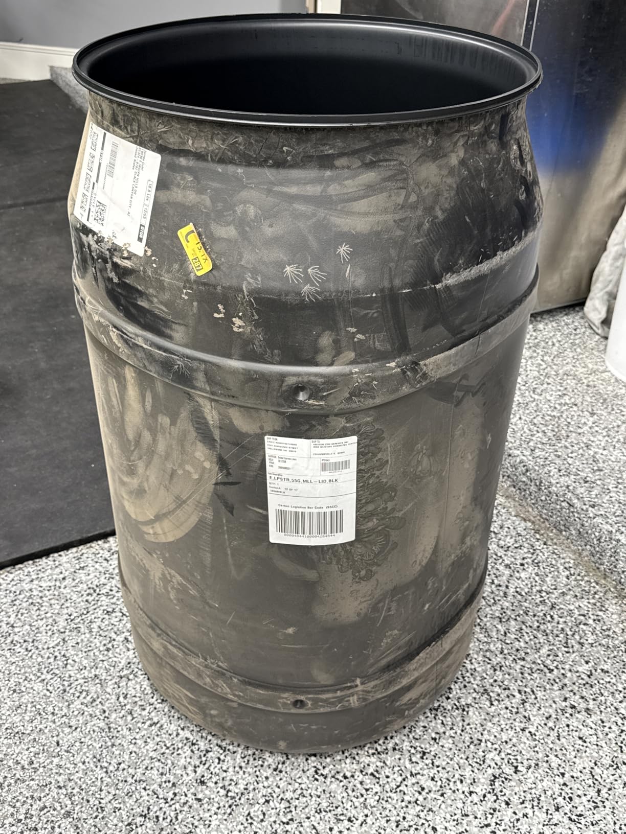 Eagle Plastic Drum, 55 Gallon Drum, DOT Compliant, Made in USA, Blue | High-Density-Polyethylene Construction, Open Head Lab Pack Drum, Metal Lever-Lock Lid, Hazardous Material Storage, Transport customer photo 1