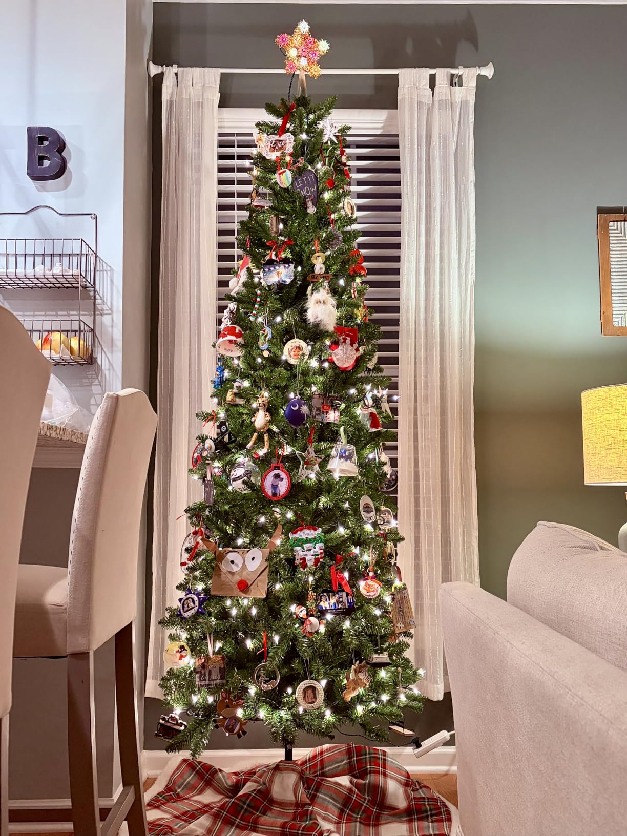 National Tree Company 7.5 ft Unlit Kingswood Fir Slim Artificial Christmas Tree, 1,075 Tips, Includes Stand, Green customer photo 1