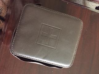 Cross Detail Faux Leather Lined Box 4 Cup Portable Minister Travel Communion Set customer photo 2