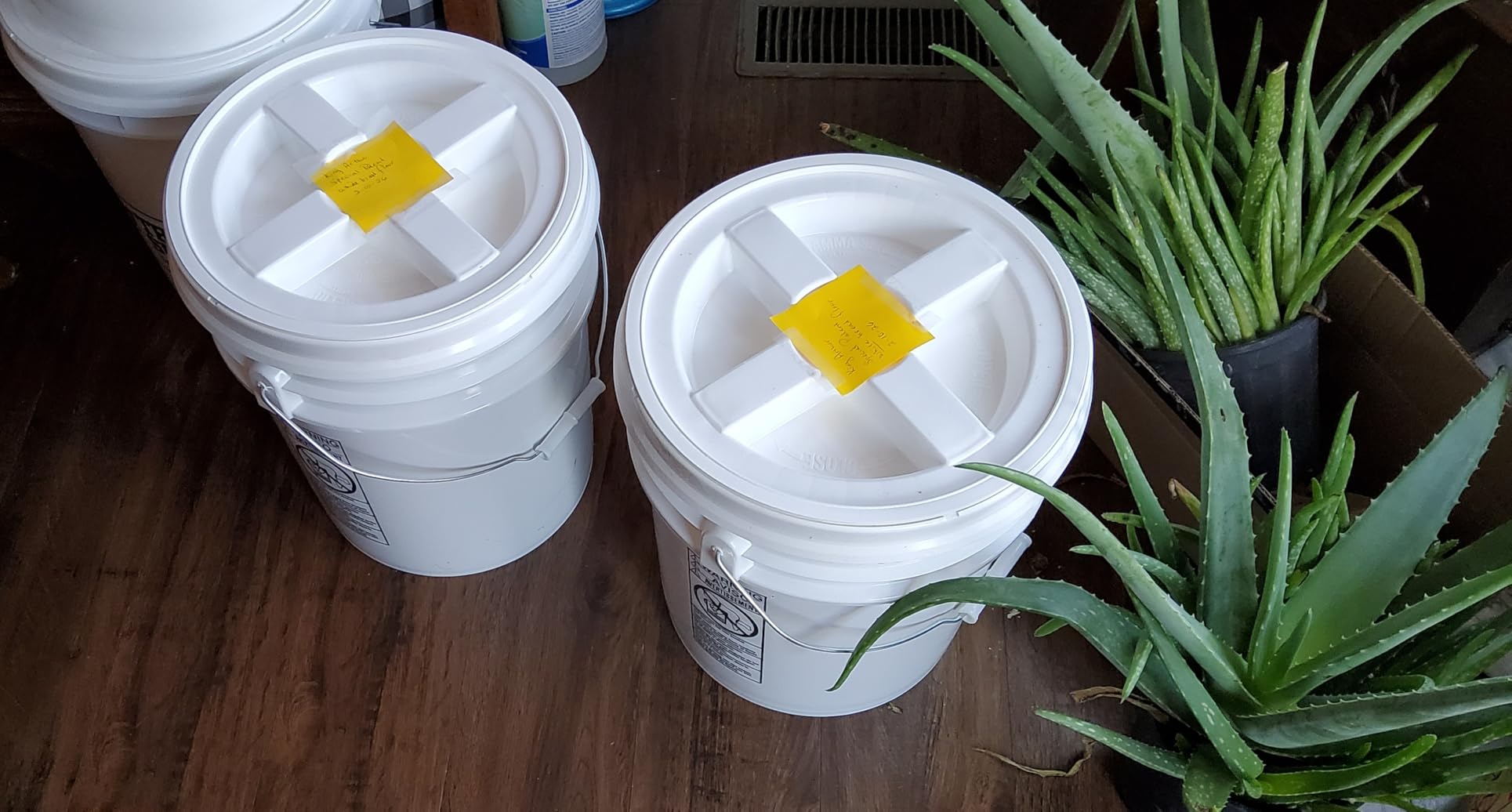 ePackageSupply 5 Gallon Bucket - Food Grade w/Lid BPA-Free, 3 Pack - White | Airtight Gasketed Tear Strip Lid, Heavy-Duty 90 Mil HDPE Plastic Pail, Bulk Storage, Food Safe Durable Container, Made in USA customer photo 1