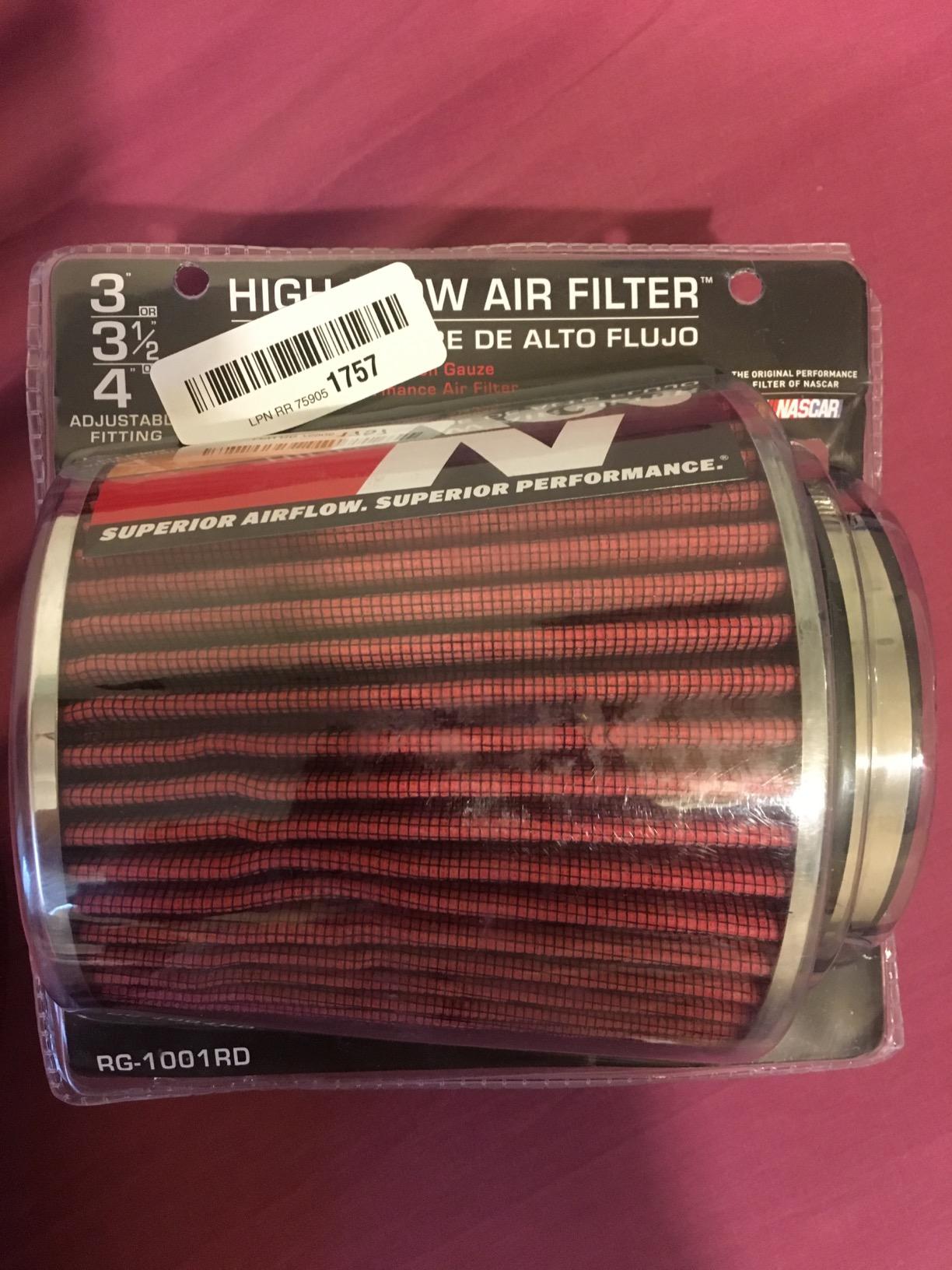 K&N High-Flow Original Lifetime Universal Clamp-On Air Filter: High Performance, Premium: Flange Diameter: 4 In, Filter Height: 5.5 In, Flange Length: 1.125 In, Shape: Round Tapered, RG-1001RD customer photo 2