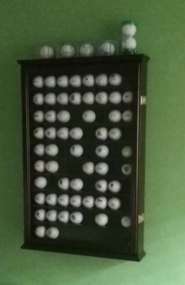 DisplayGifts 80 Golf Ball Display Case Cabinet Wall Rack Holder Solid Wood Frame with 98% UV Protection Lockable Acrylic Door, Wall Mounted or Stand Great Golfer's Gift customer photo 1