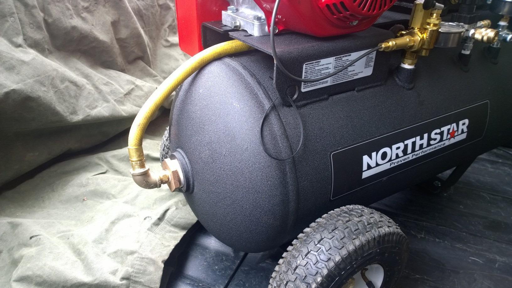 NorthStar Gas Air Compressor, 30-Gallon, 90 PSI, 24.4 CFM at 90 PSI | Honda GX390 OHV engine, Horizontal tank, Portable shop-air supply, Demanding pneumatic-tool use, Jobsite-ready frame customer photo 2