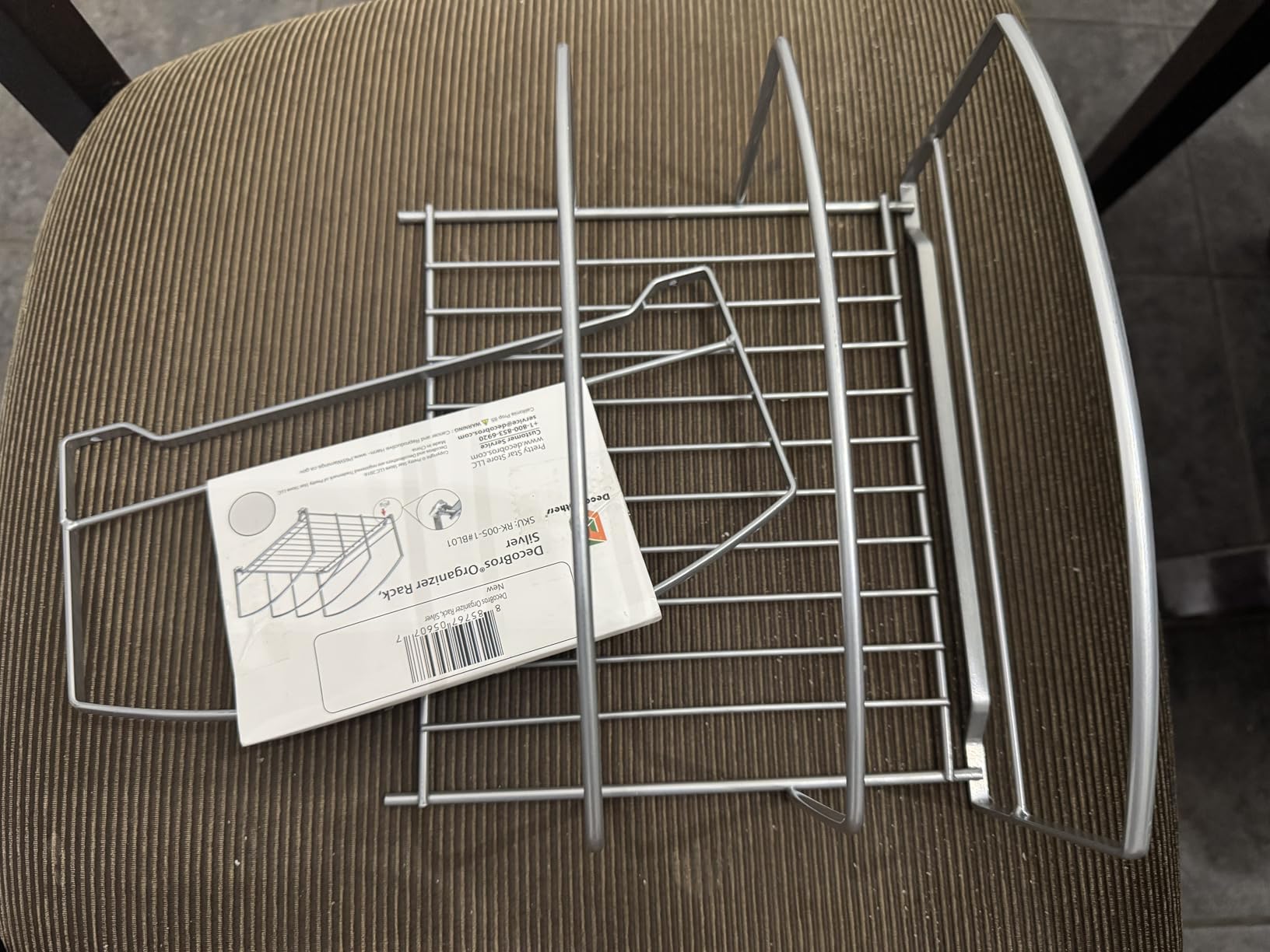 Deco Brothers Cookware Organizer Rack for Kitchen Cabinet, 3 Slot Holder | Silver customer photo 2