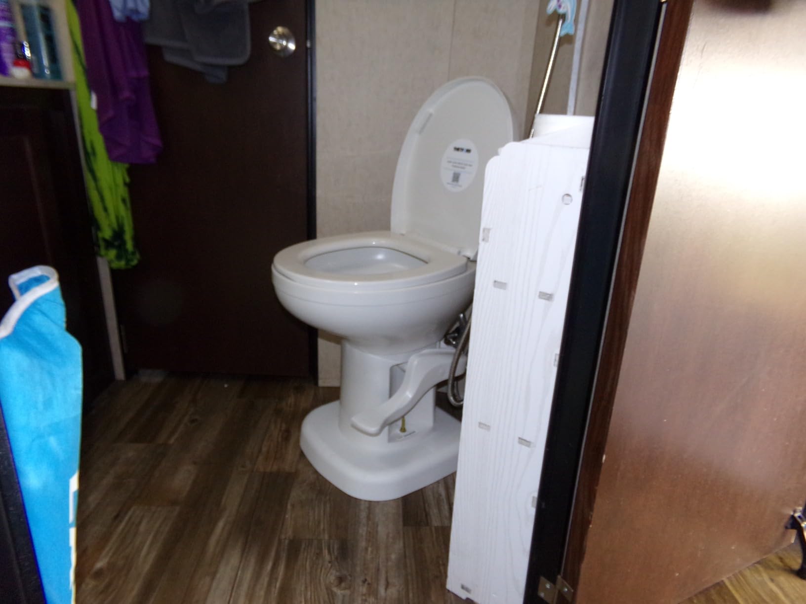 Aqua-Magic Residence RV toilet / High Profile / White - Thetford 42169 | Residential seat & cover, lightweight, single foot pedal full bowl flush, easy to install customer photo 1