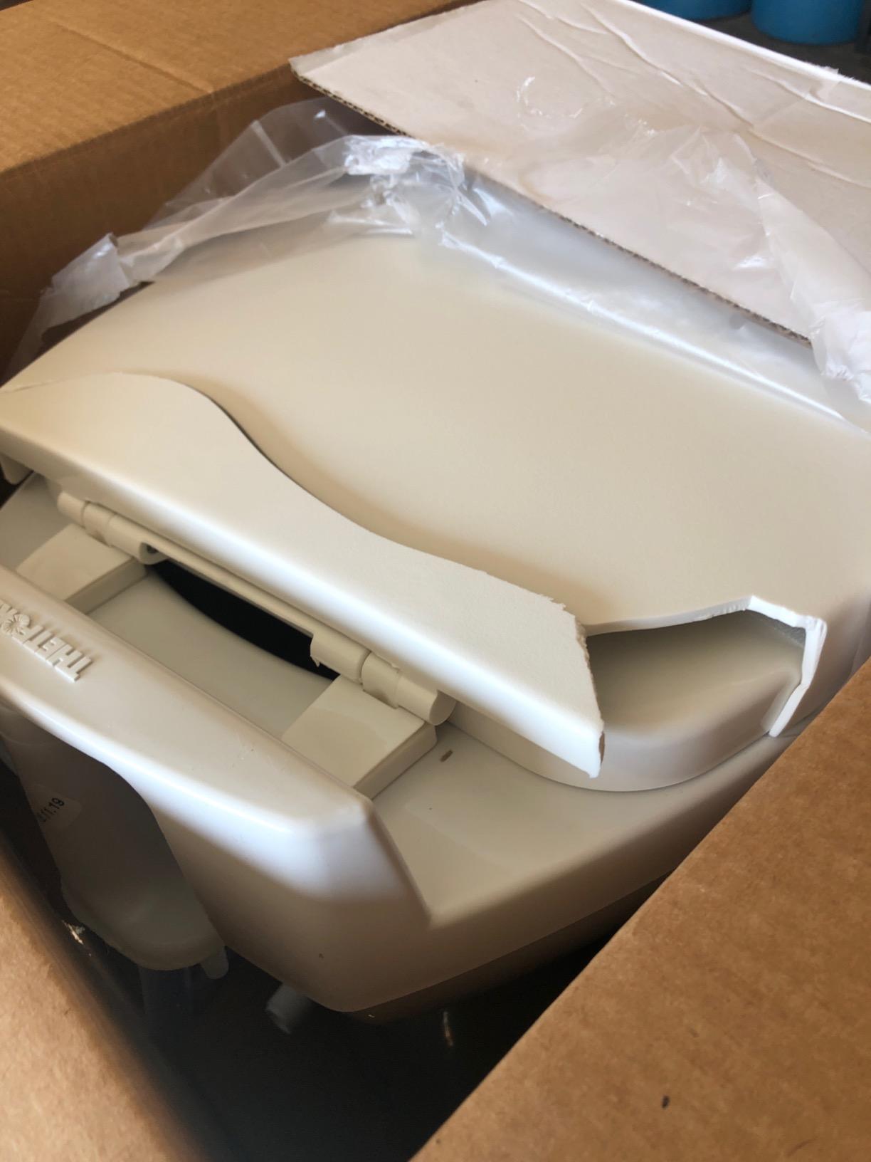 Aqua-Magic Residence RV toilet / High Profile / White - Thetford 42169 | Residential seat & cover, lightweight, single foot pedal full bowl flush, easy to install customer photo 2