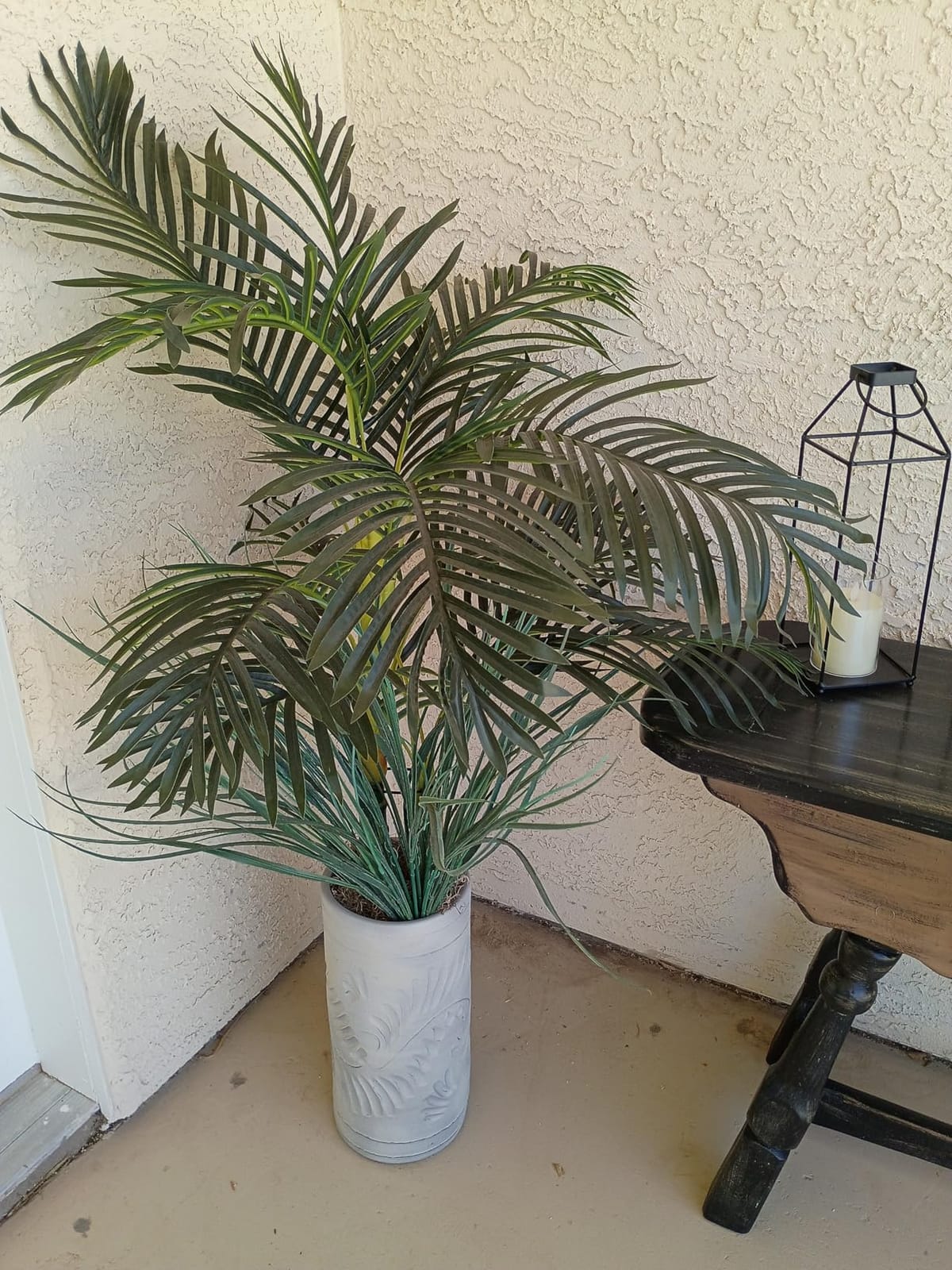 Nearly Natural 4 ft Artificial Golden Cane Palm Tree with Nursery Pot | Double-Stalk, Lush Realistic Foliage, Indoor Faux Palm Plant, Living Room Decor, Perfect Tropical Decoration customer photo 2