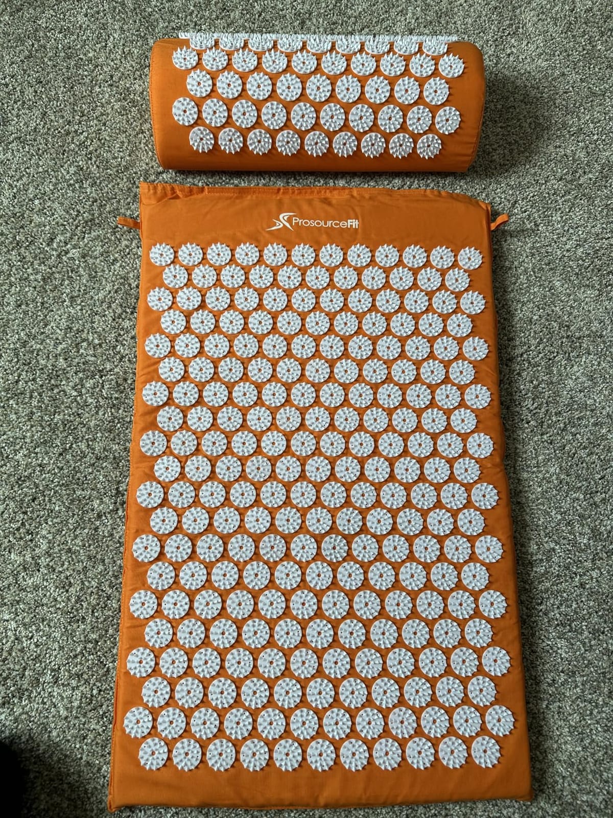 ProsourceFit Acupressure Mat and Pillow Set for Back/Neck Pain Relief and Muscle Relaxation, Black customer photo 2