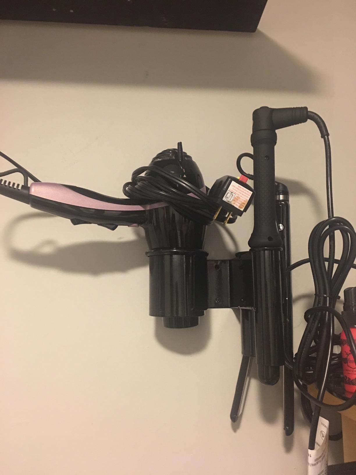 Saloniture Wall Mount Hair Iron and Blow Dryer Holder - Salon Appliance Rack customer photo 1