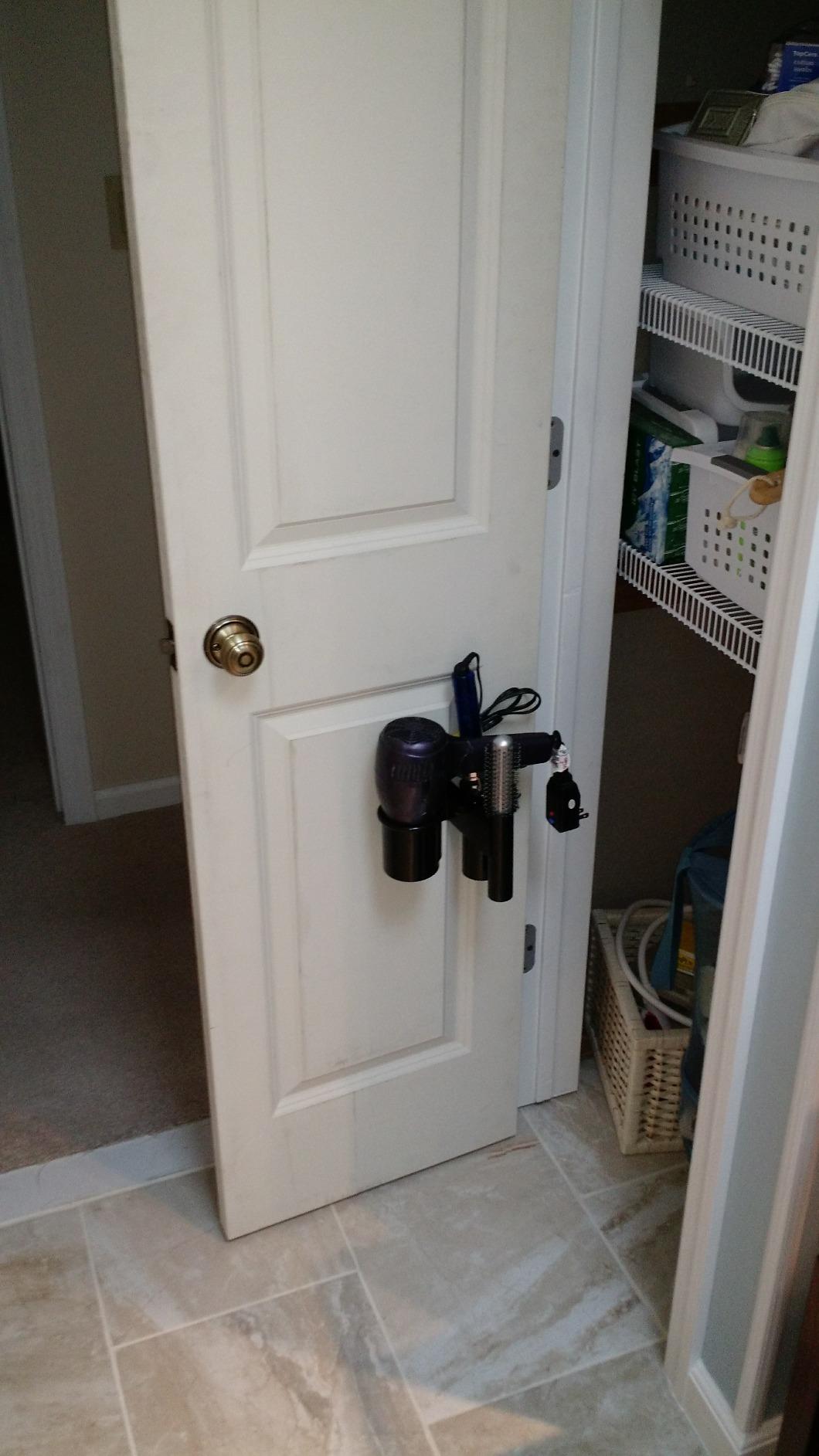 Saloniture Wall Mount Hair Iron and Blow Dryer Holder - Salon Appliance Rack customer photo 2