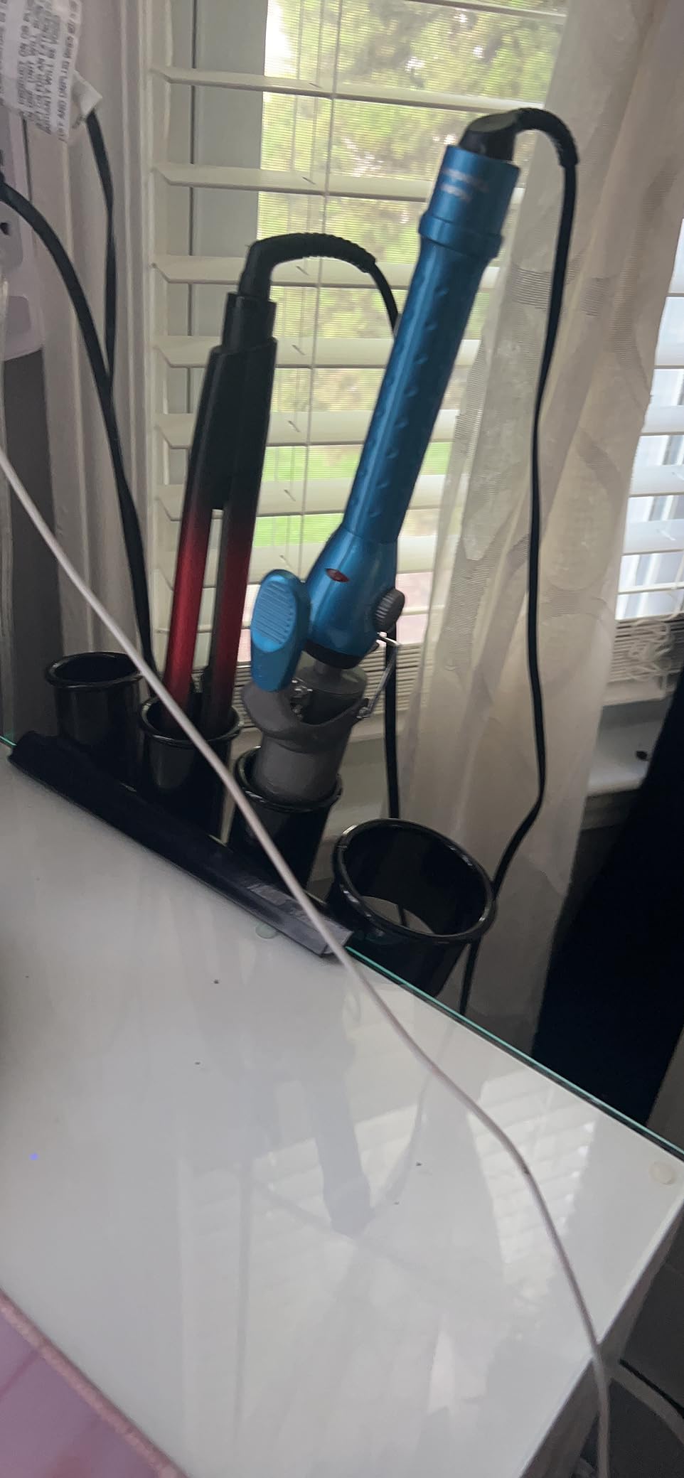 Saloniture Blow Dryer & Hair Iron Holder - Salon Appliance Rack w/Clamp customer photo 2