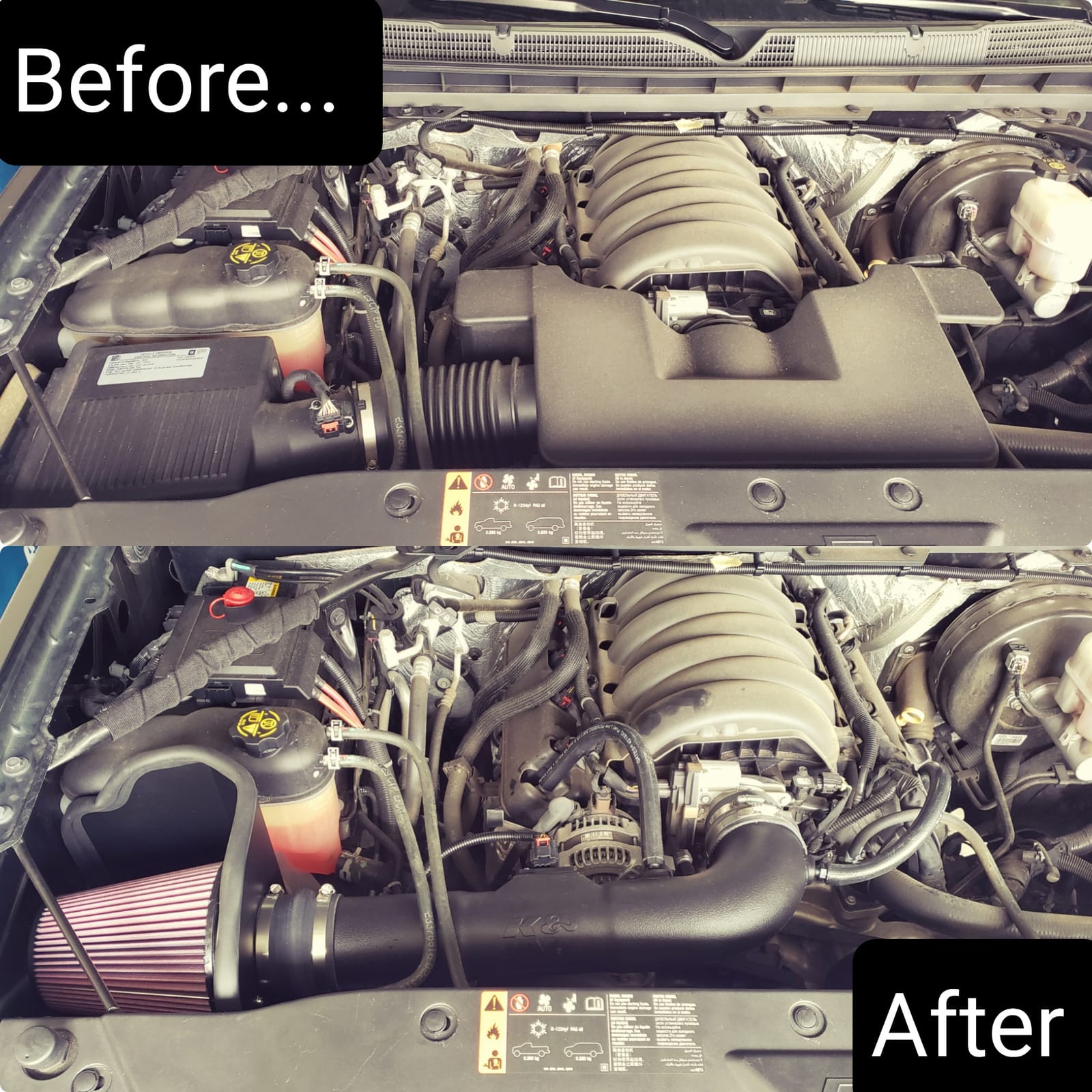 K&N Cold Air Intake System: High-Flow Air Filter, Increase Performance & Towing: Compatible with 2014-2020 Chevy/GMC/Cadillac Silverado 1500, Suburban, Tahoe, Sierra 1500, Yukon, Escalade, 63-3082 customer photo 1