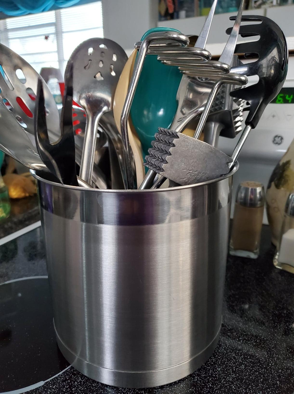 Oggi Stainless Steel Jumbo Utensil Holder - 7