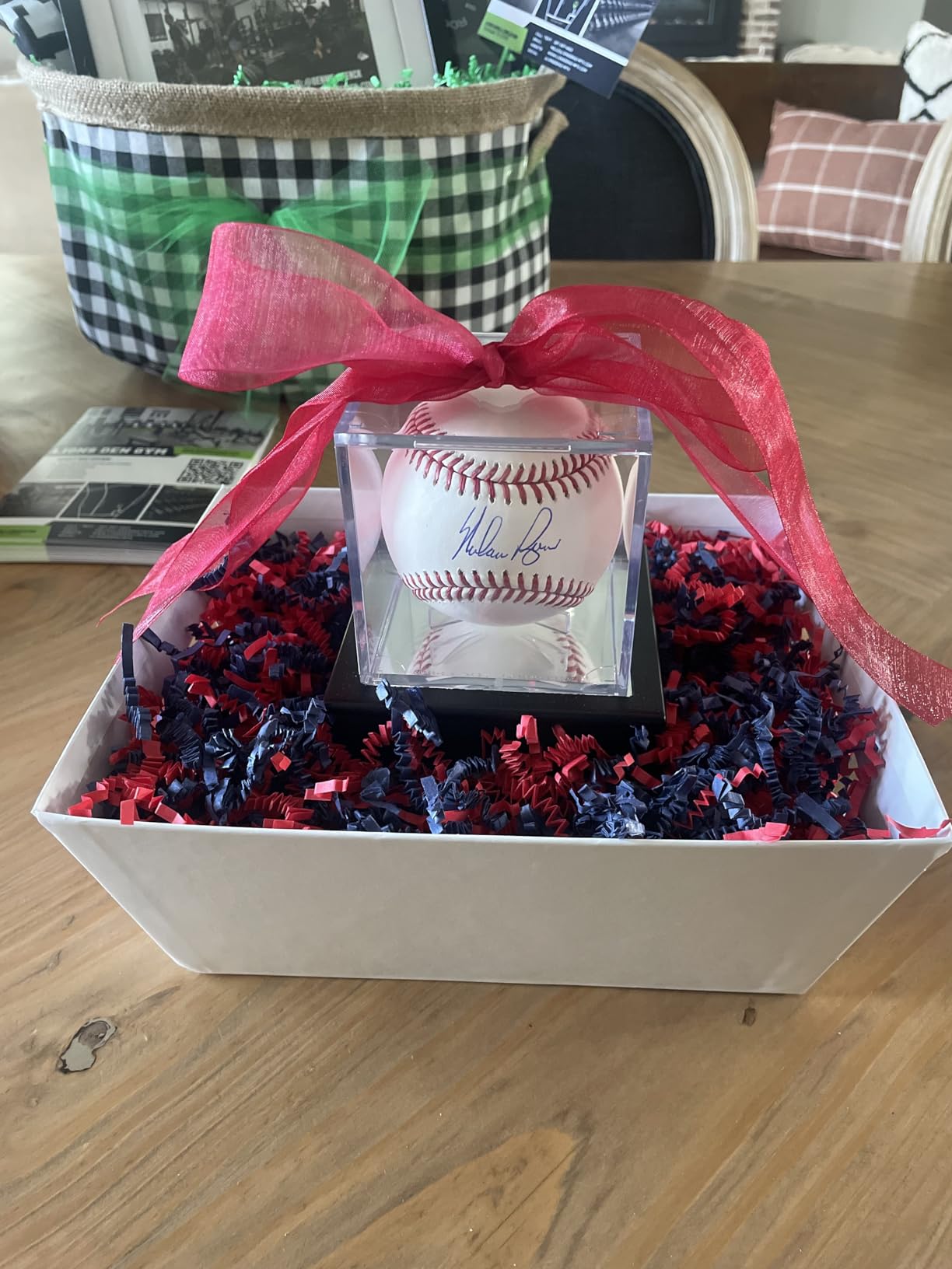 DisplayGifts Baseball Display Case Wooden Lacrosse Ball Stand 98% UV Black Bottom customer photo 1