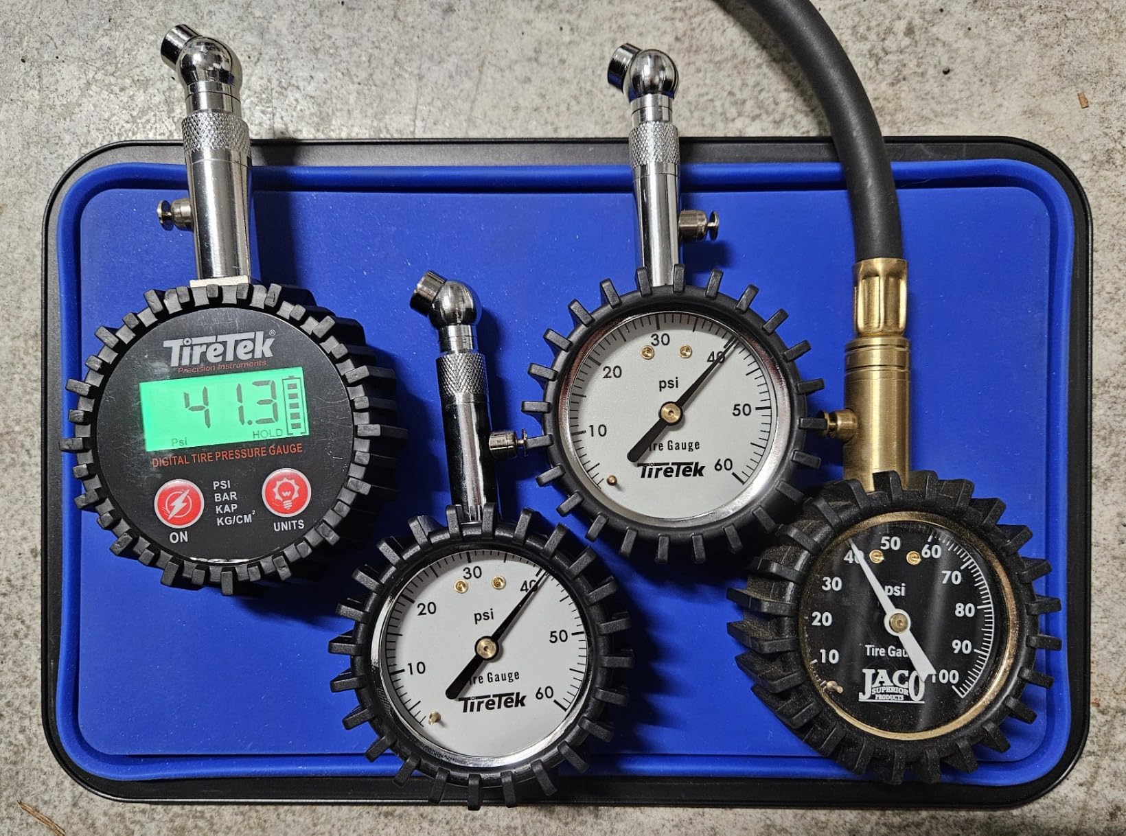 Tire Pressure Gauge for Cars, ANSI Certified 60 PSI Analog Dial Gauge | Glow in the dark analog dial tire gauge, tire gauges for tire pressure, accurate & easy to read customer photo 1