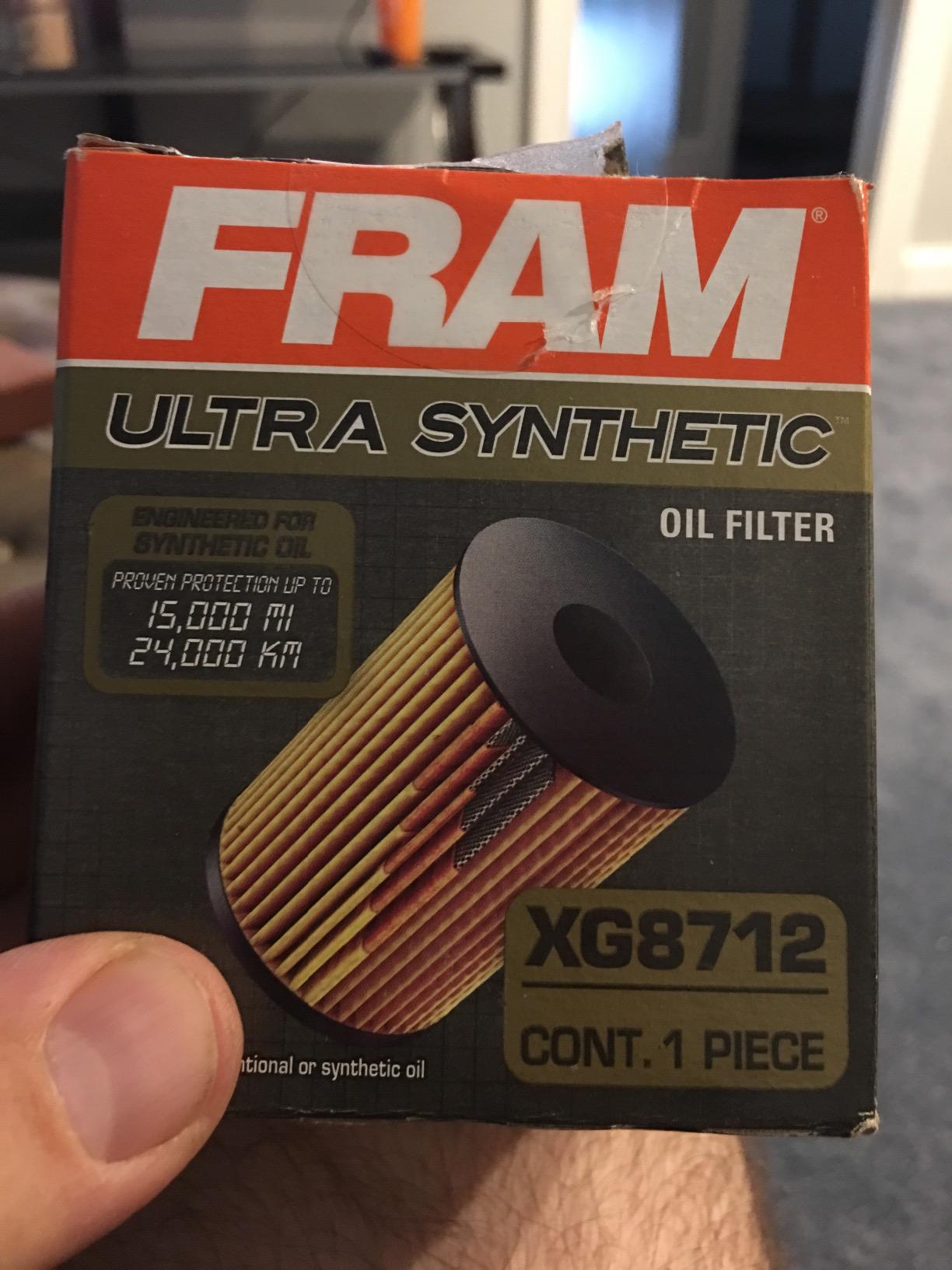 FRAM Synthetic XG8712P 20K Mile Change Automotive Replacement Engine Oil Filter for Synthetic Oil Changes, Premium Vehicle Engine Protection Oil Filter customer photo 2