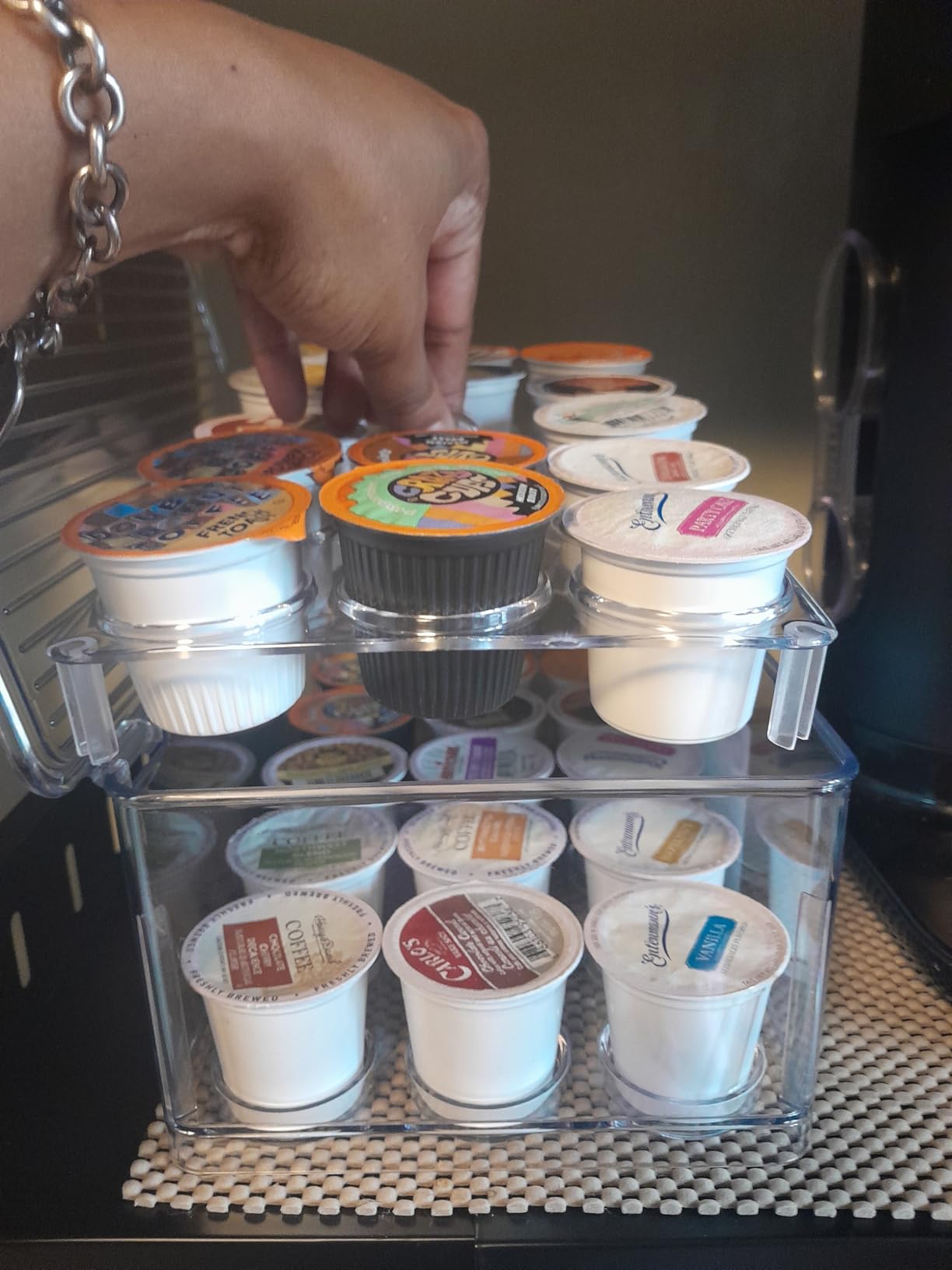 iDesign Stackable Coffee Pod Holder for K-Cup Pods, Clear | 29 K-Cup Capacity customer photo 2