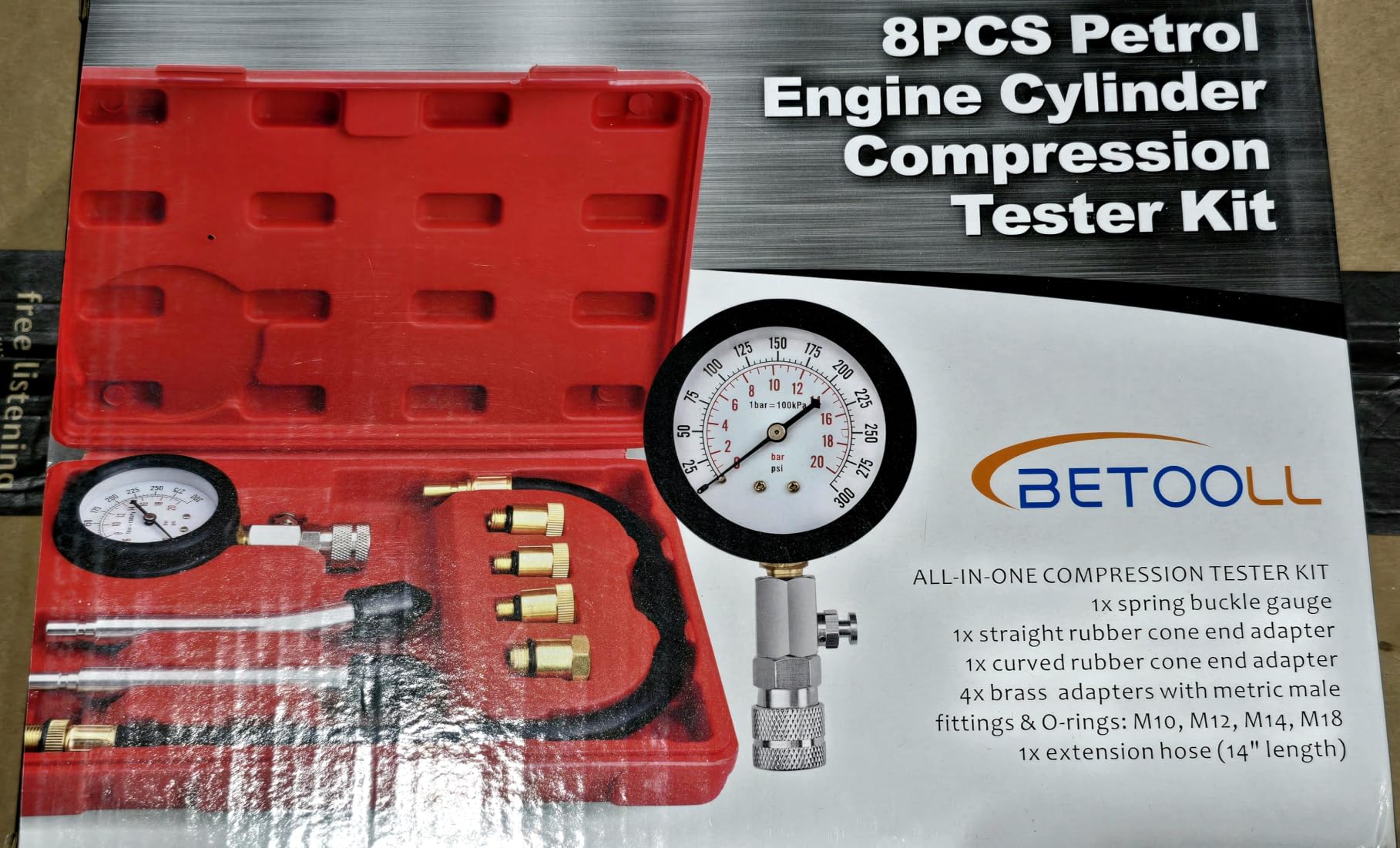 BETOOLL HW0130 8pcs Petrol Engine Cylinder Compression Tester Kit Automotive Tool Gauge customer photo 2
