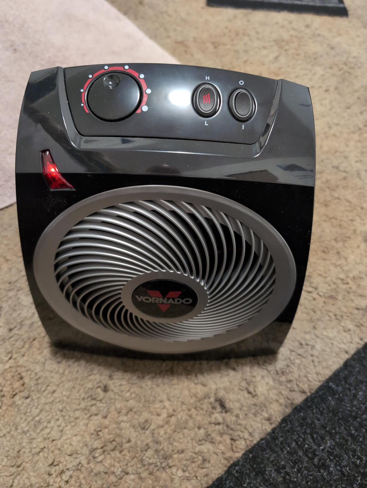 Vornado VH10 Space Heater for Indoor Use, Adjustable Thermostat, 2 Heat Settings, Advanced Safety Features, Integrated Carry Handle, Large Heater for Bedroom, Kitchen, and Living Room, Quiet, Black customer photo 1