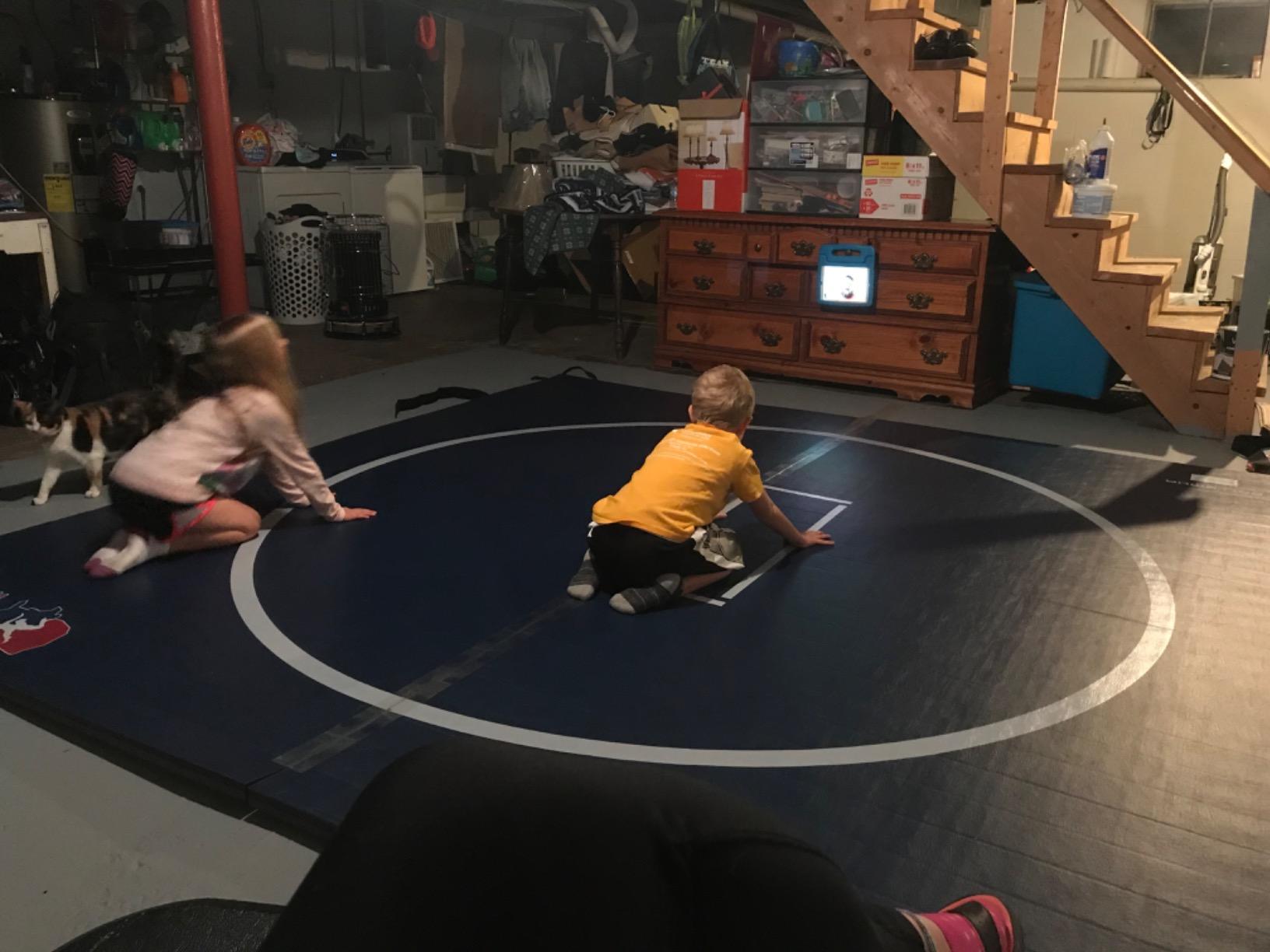 Dollamur Wrestling Mat for Home, 10'x10', Circle, Start Marks - Made in USA | Premium Home Wrestling Mats. Portable, Non-Slip Surface, Shock Absorbing Foam, Pro-Grade Performance. customer photo 2
