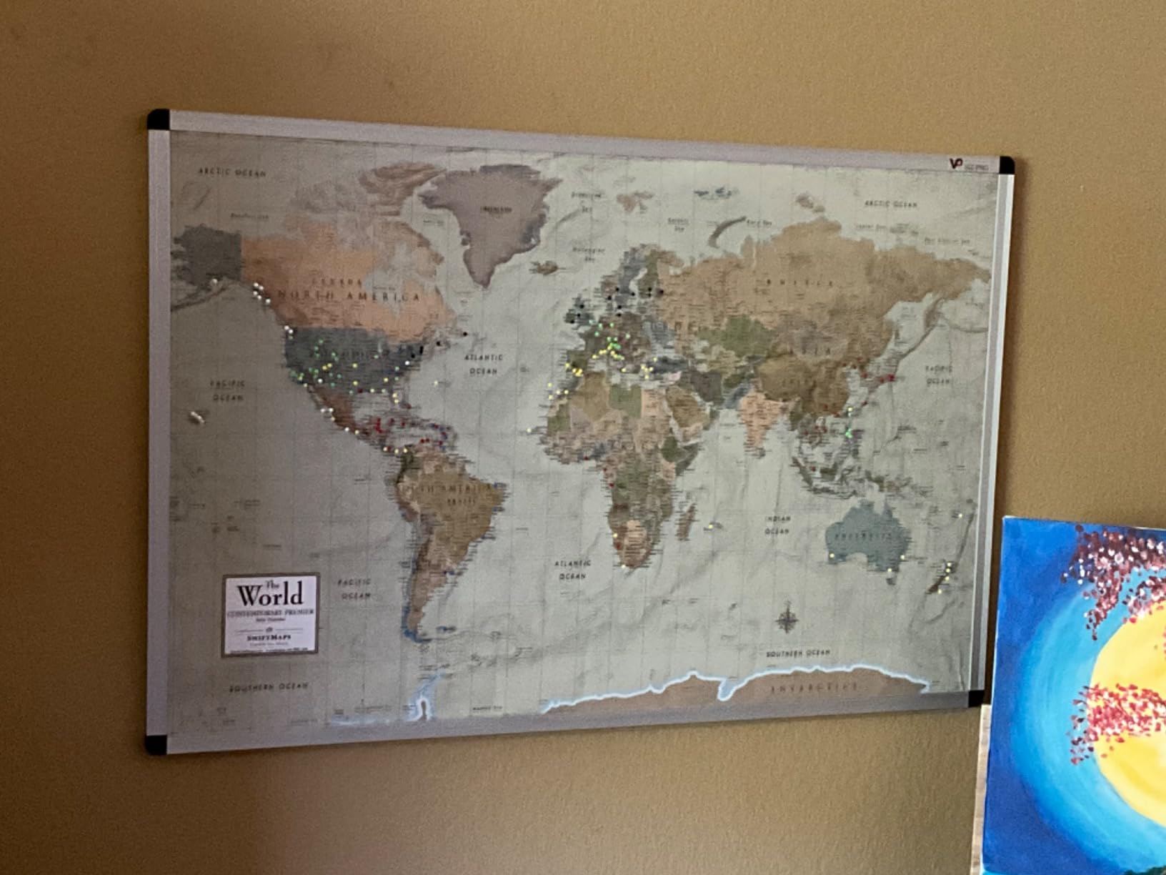 VIZ-PRO Cork Notice Board, 48 X 36 Inches, Cork Bulletin Board with Silver Aluminium Frame customer photo 2