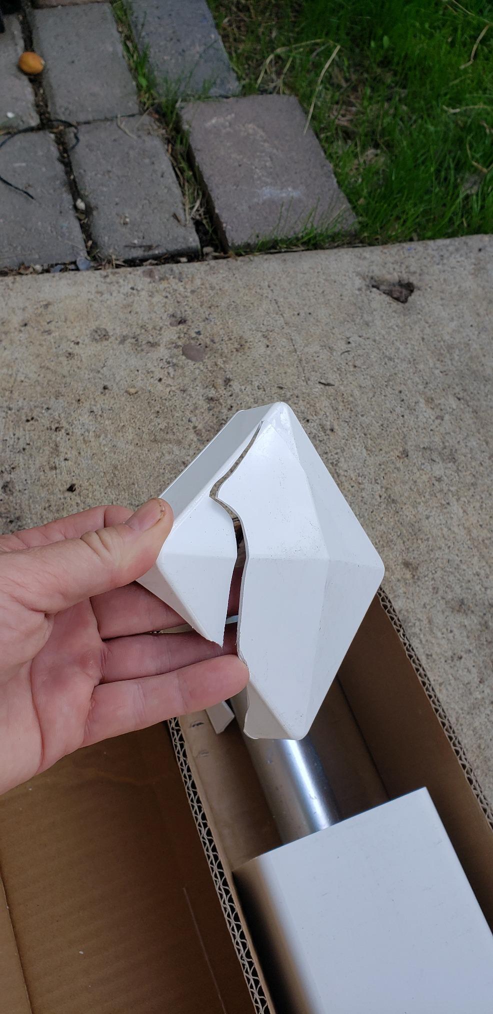 WamBam 4ft White Vinyl Finishing Post | No Dig, Steel Pipe Anchor, for Nantucket, Sturbridge, and Westport Fences, BL19042 customer photo 1