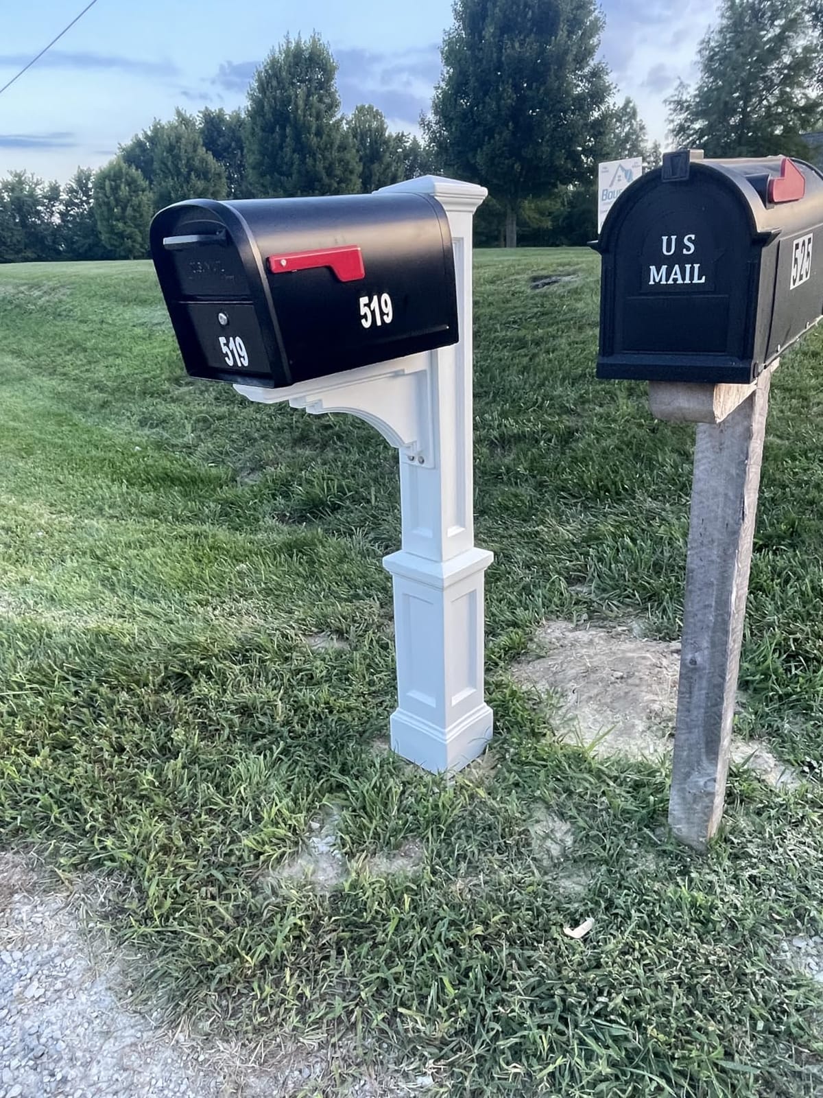 Mayne Westbrook Decorative Mail Post with Planter, White customer photo 2