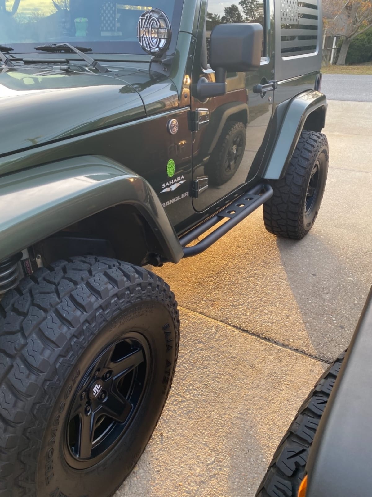 EAG Side Steps Armor Fit for 07-18 Wrangler JK 2 Door Rock Sliders Nerf Bars Running Board Rail Step customer photo 1