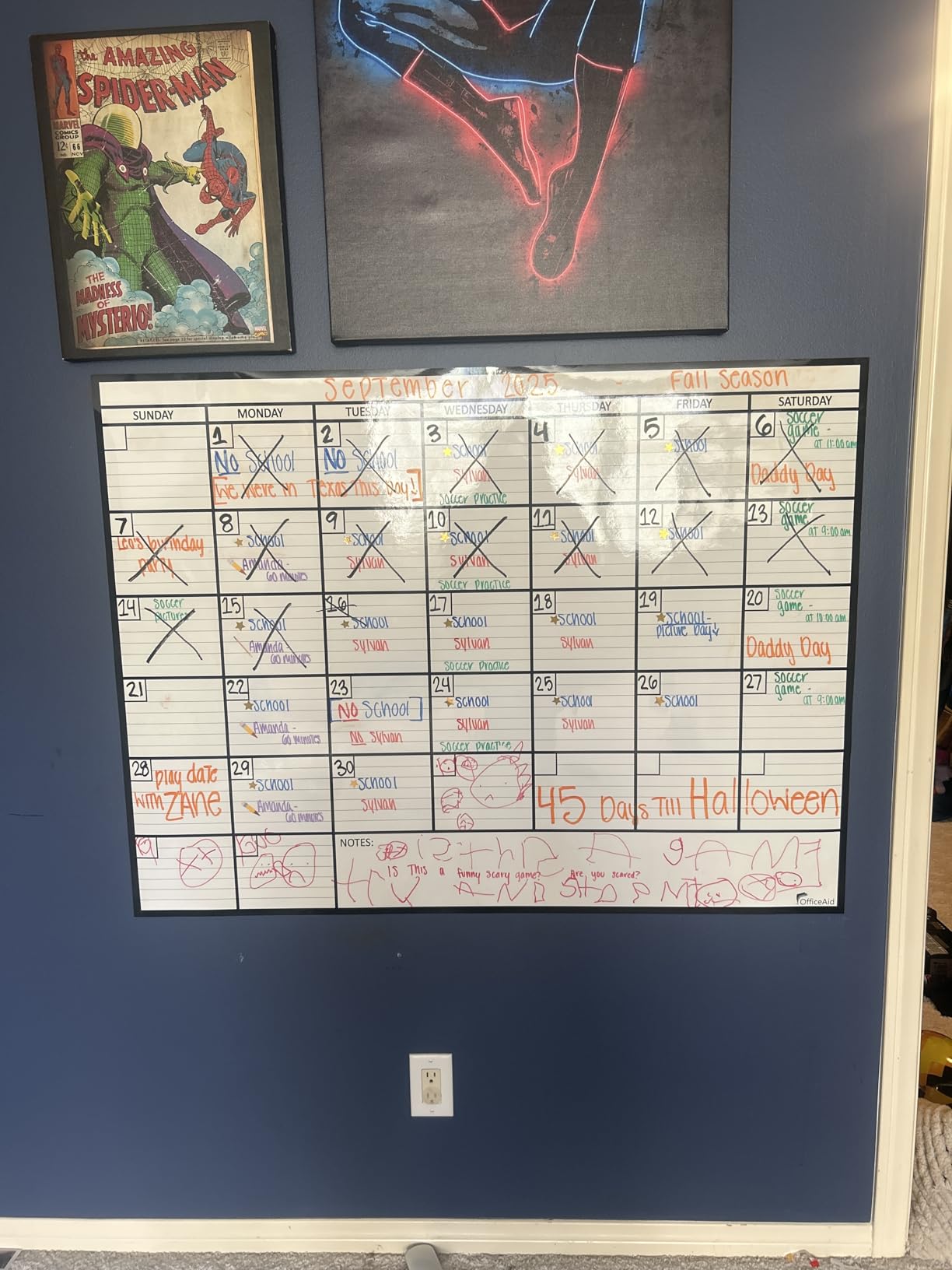 Large Dry Erase Calendar for Wall 36x48, Big Classroom Giant Month, Undated Reusable Family Monthly, Rolled Whiteboard White Board, Calendar Dry Erase Planner for Wall Erasable Large Office 48x36 customer photo 1
