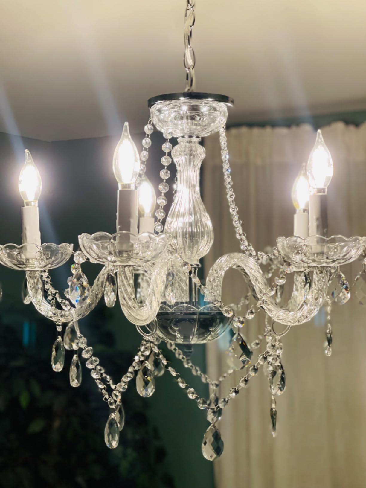 Saint Mossi Modern Contemporary Elegant K9 Crystal Glass Chandelier Pendant Ceiling Lighting Fixture - 5 Lights customer photo 1