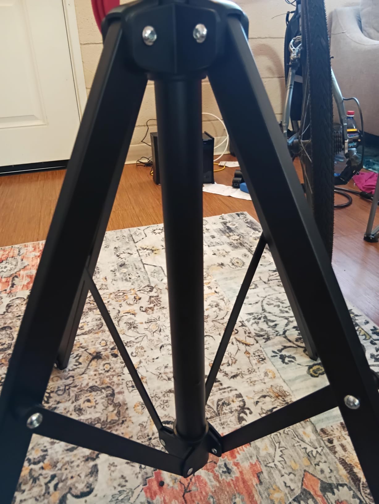 Yaheetech Bike Repair Stand - Height Adjustable Bicycle Workshop Stand with Tool Tray for Road & Mountain Bikes, Red/Blue customer photo 1