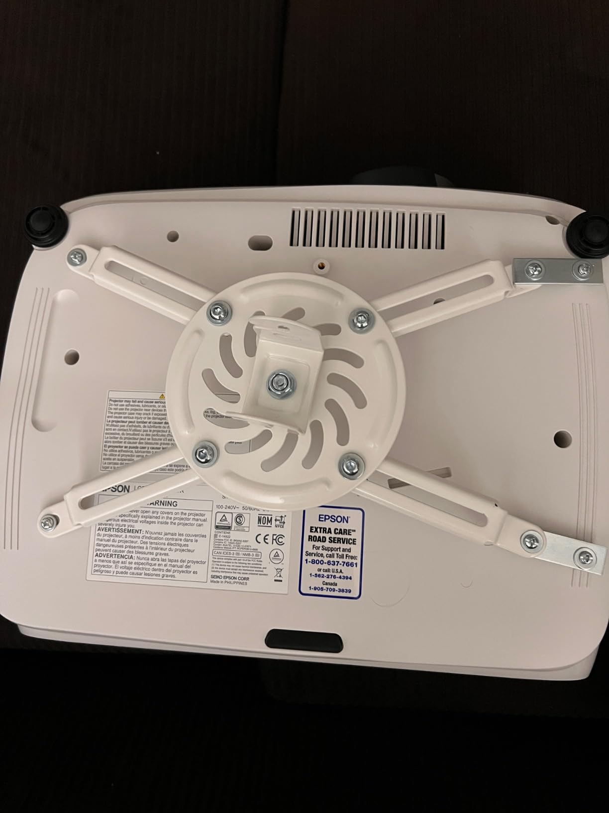 VIVO Universal Adjustable Ceiling Projector Mount Extending Arms Mounting Bracket, White, MOUNT-VP01W | Universal, Fits Regular and Mini Projectors, 12.5 inch Mounting Range, Holds 30 lbs customer photo 1