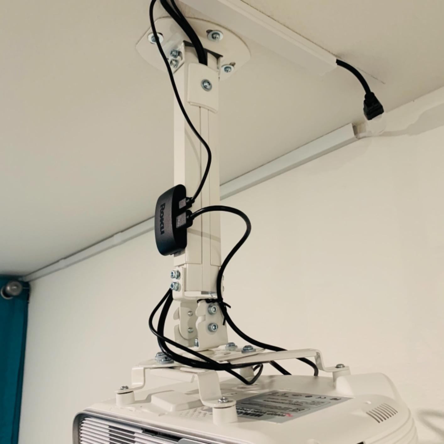 VIVO Universal Extending Ceiling Projector Mount, Height Adjustable Projection, White, MOUNT-VP02W customer photo 2