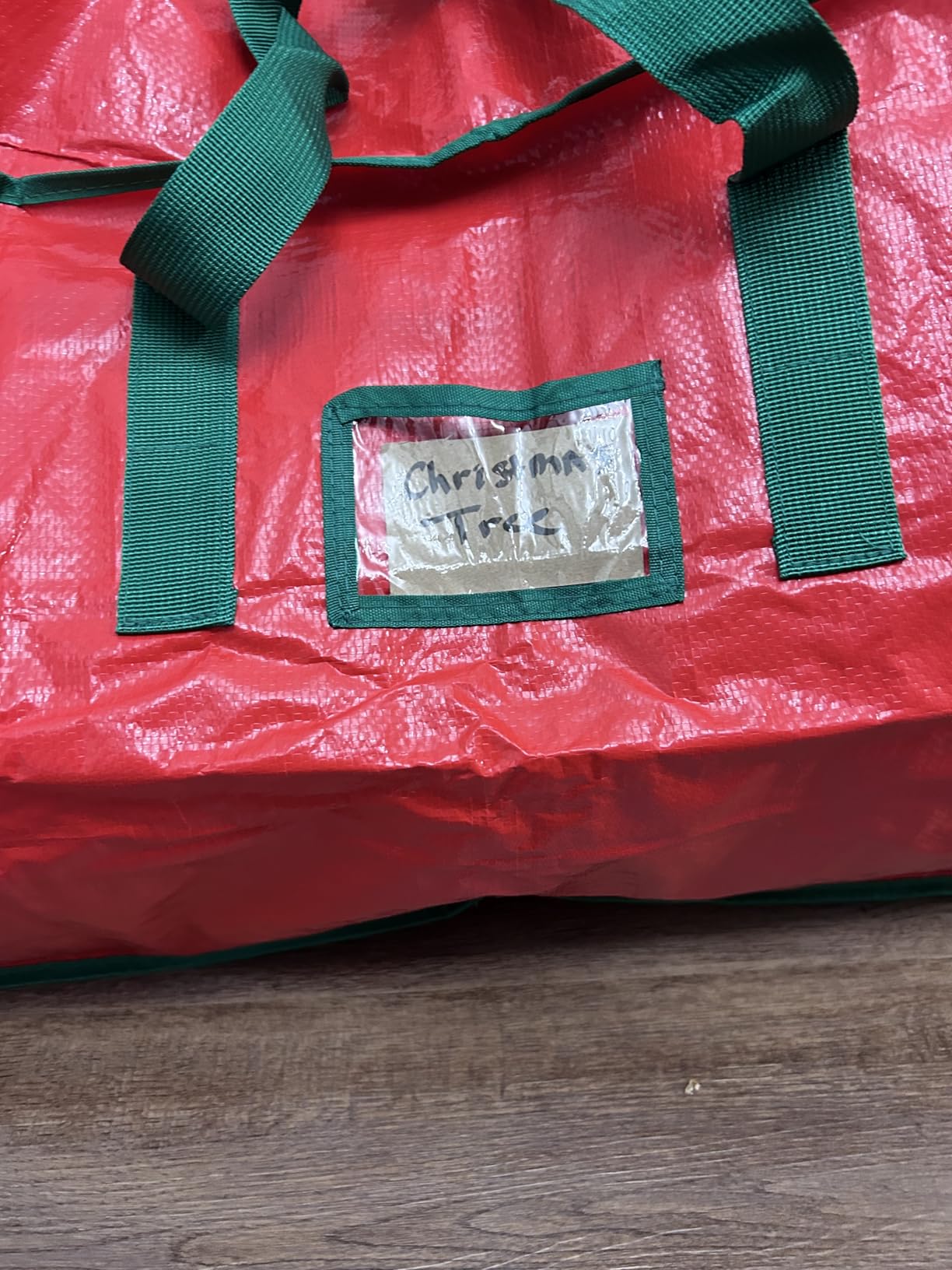 Handy Laundry Christmas Tree Storage Bag for 9 Foot Artificial Tree - Heavy Duty Waterproof Tarp, Reinforced Handles, Double Zipper, Protects from Dust & Moisture, Spacious Holiday Décor Storage, Red customer photo 1
