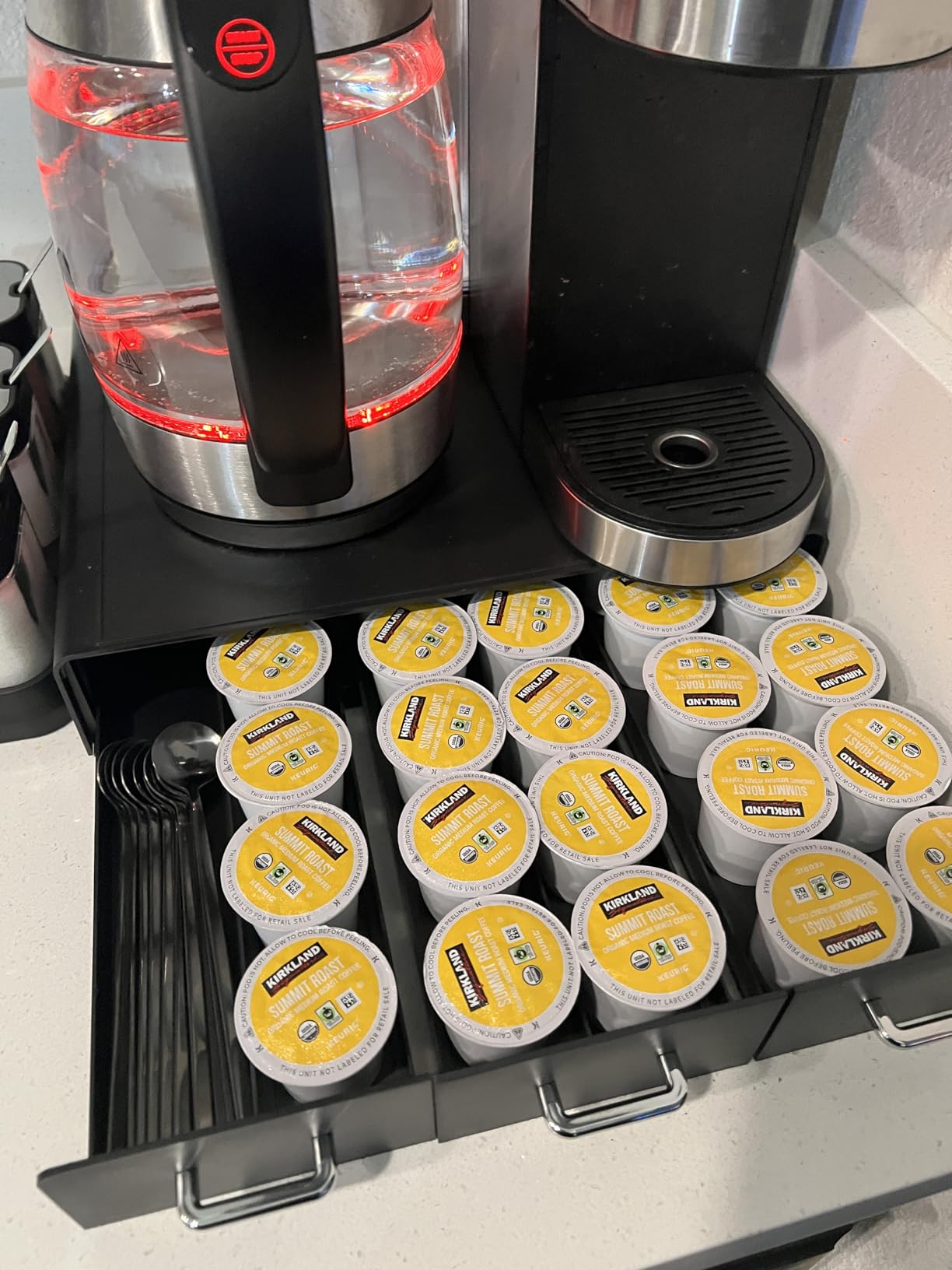 Amazon Basics K-Cup Compatible Coffee Pod Storage Drawer, 3 Easy-Open Drawers, 36 Pod Capacity, Black customer photo 2