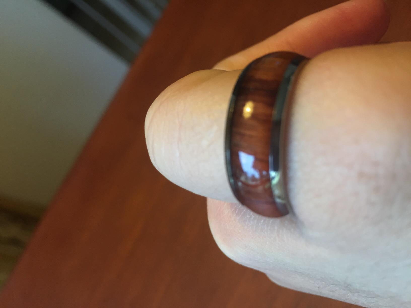 THREE KEYS JEWELRY Titanium Wedding Band Koa wood Inlay for Men Women customer photo 2