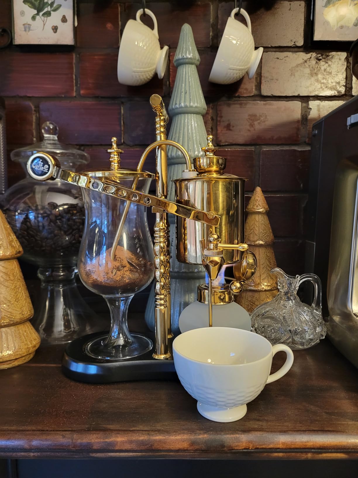 Diguo Belgian/Belgium Luxury Royal Family Balance Syphon Coffee Maker, Siphon Brewer, Elegant Design Retro-Style (Polished Rose Gold) customer photo 2