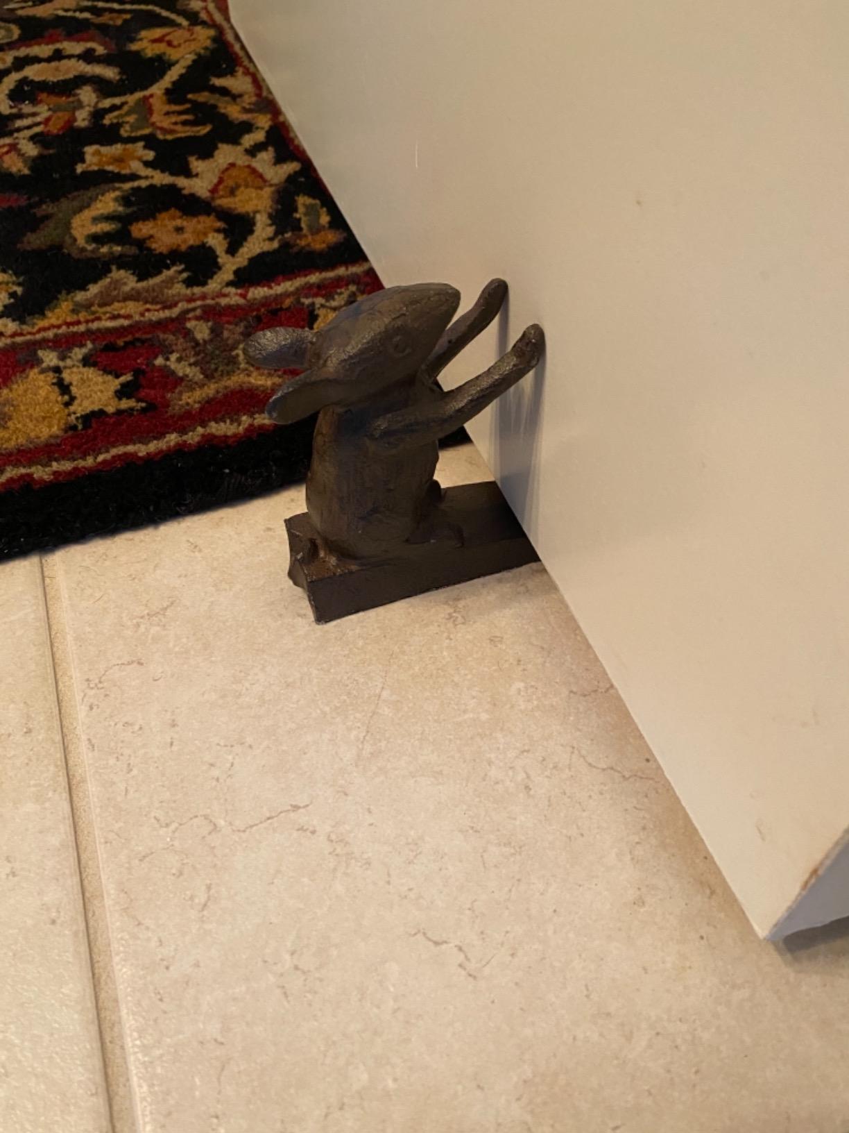 Comfify Rust Brown Cast Iron Mouse Door Stop Wedge - Felt Bottom | Recycled Cast Iron; 7