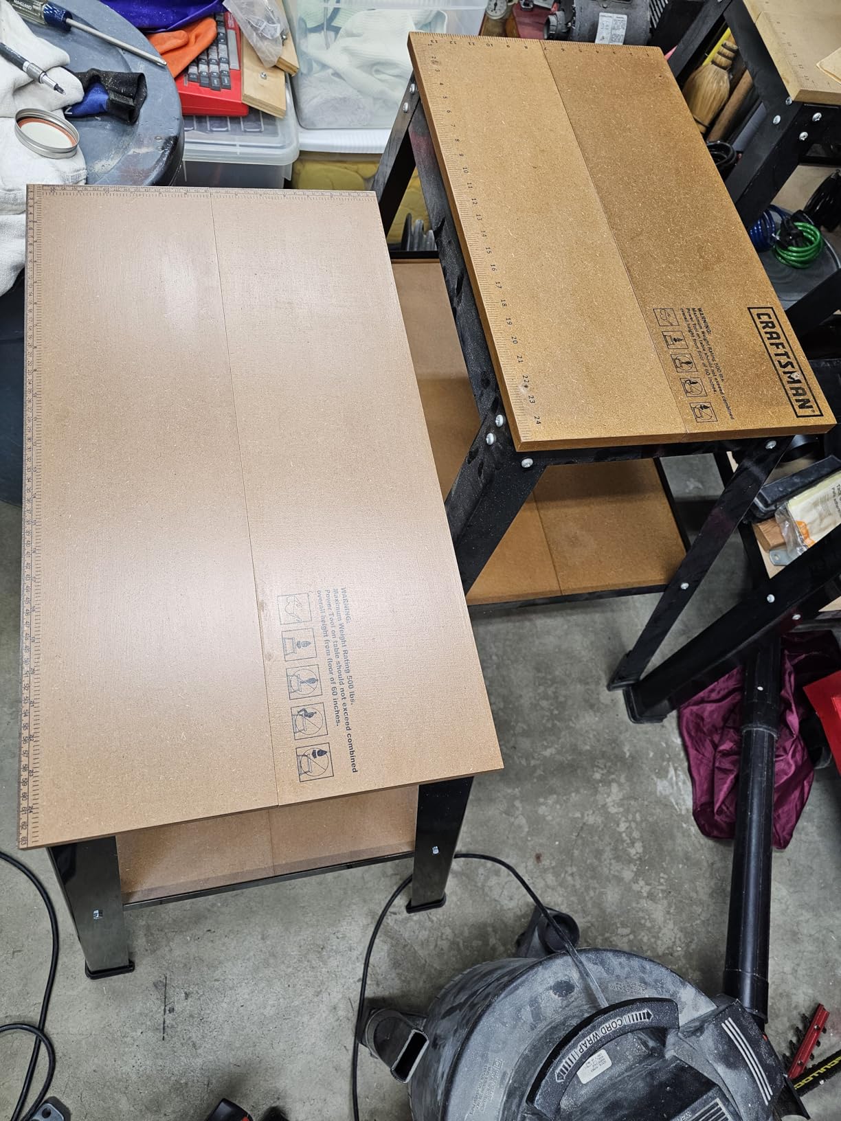 POWERTEC Tool Stand, MDF Split Top Expands to 20