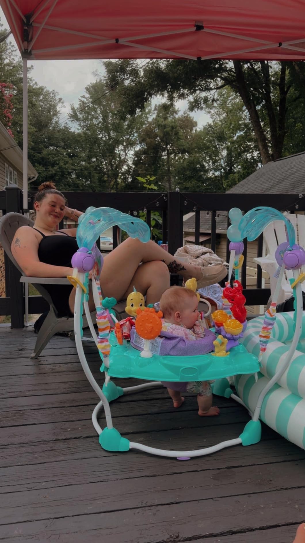 Bright Starts Disney Baby Finding Nemo Sea of Activities Baby Activity Center Jumper with Interactive Toys, Lights, Songs & Sounds, 6-12 Months (Blue) customer photo 2