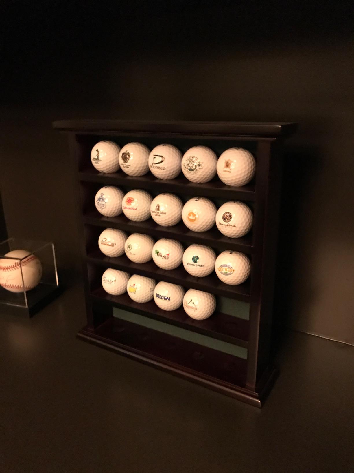 DisplayGifts Golf Ball Display Case Wall Rack Cabinet, NO Door, GB25 (Mahogany) customer photo 1