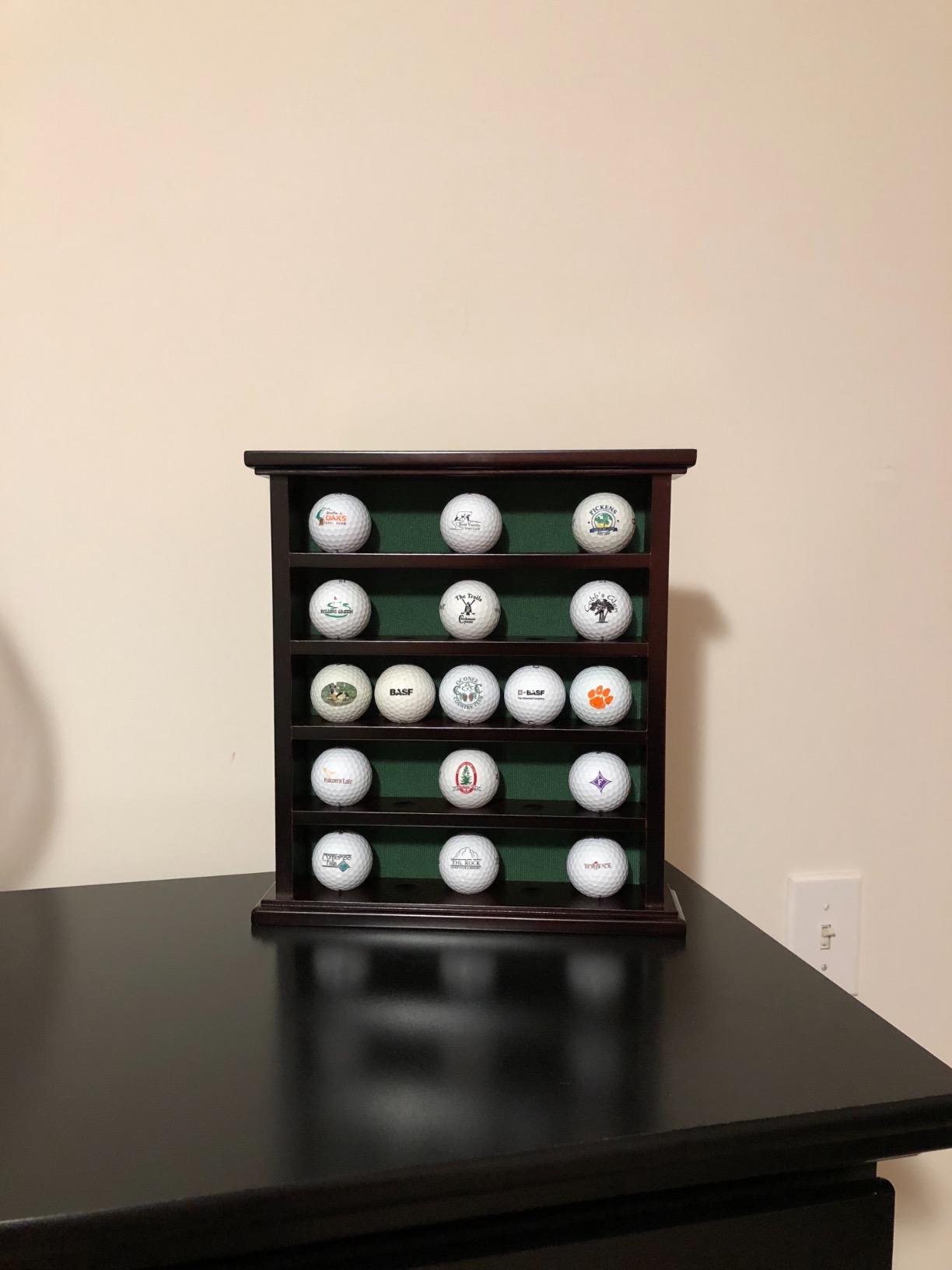 DisplayGifts Golf Ball Display Case Wall Rack Cabinet, NO Door, GB25 (Mahogany) customer photo 2