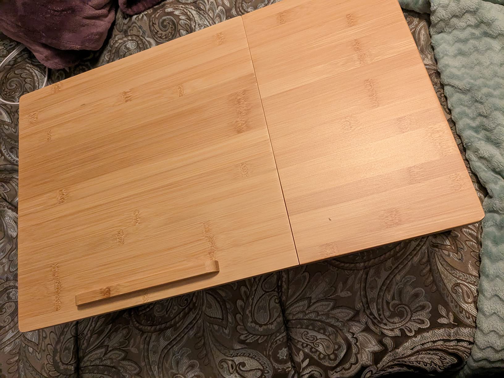 BirdRock Home Bamboo Laptop Bed Tray (Natural)| Multi-Position Adjustable Surface | Pull Down Legs | Storage Drawer customer photo 2