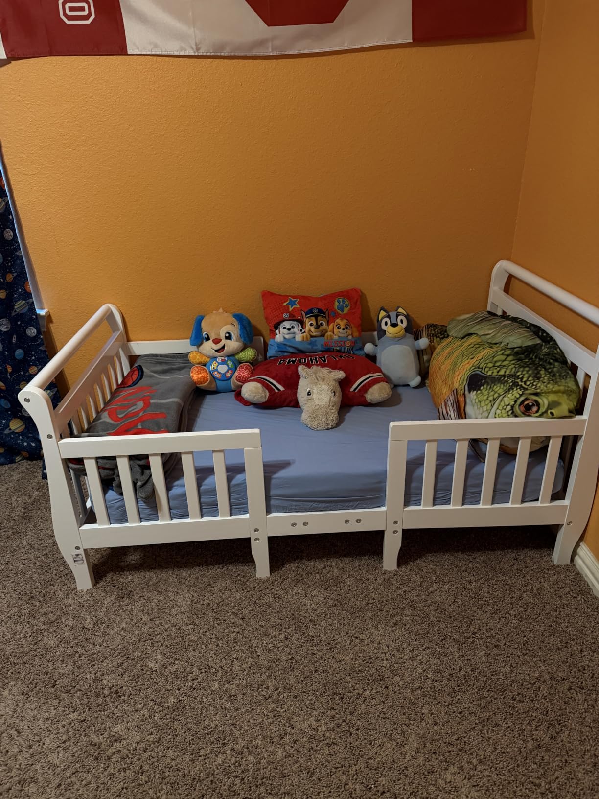 Dream On Me Emma 3-in-1 Wooden Toddler Bed, GREENGUARD Gold, Steel Grey | Converts to Table & 2 Chairs, 4 Safety Guardrails, Phthalate & BPA Free, Low to Floor Bed Frame, 50 Lb Limit, BSA Verified customer photo 1