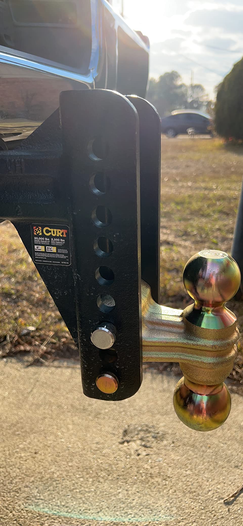 CURT 45902 Adjustable Dual-Ball Channel Mount, 2-1/2