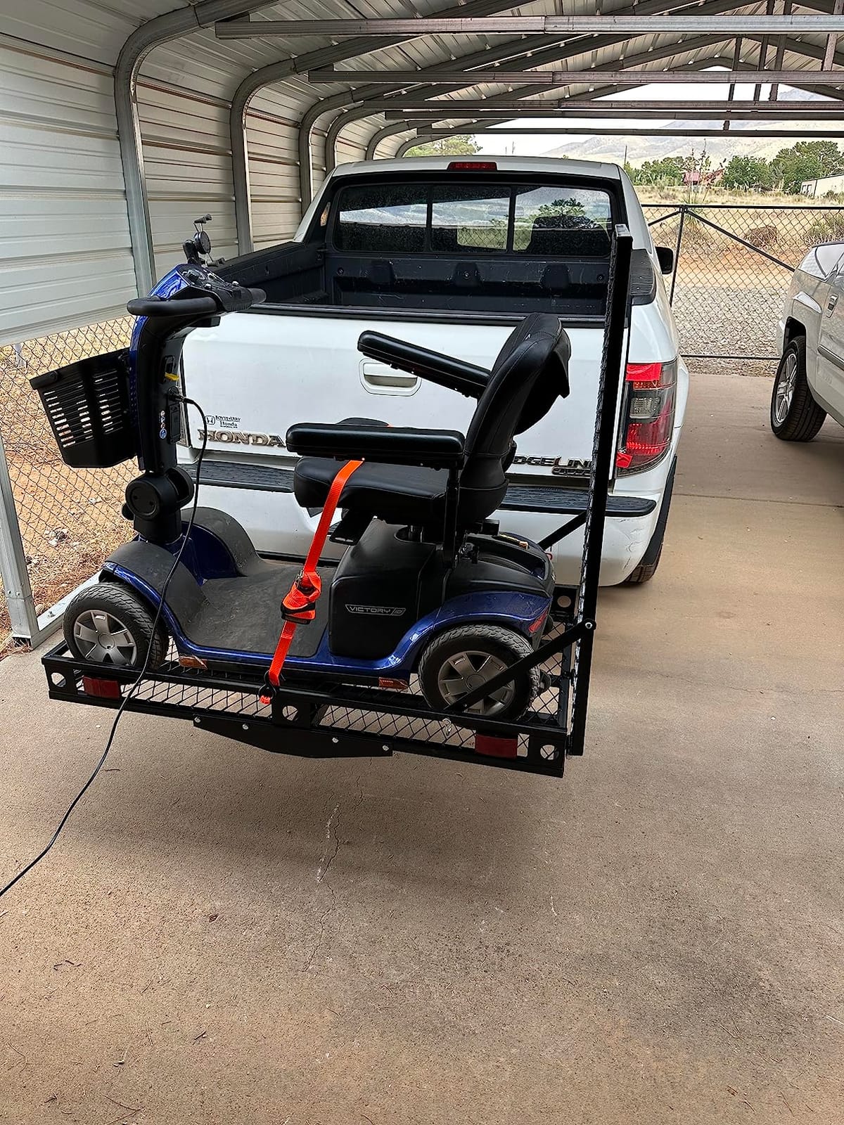 Goplus Mobility Scooter Carrier, 500LBS Hitch Mount Wheelchair Carrier w/Loading Ramp, 2 Tie Down Straps, Stabilizer, 29.5